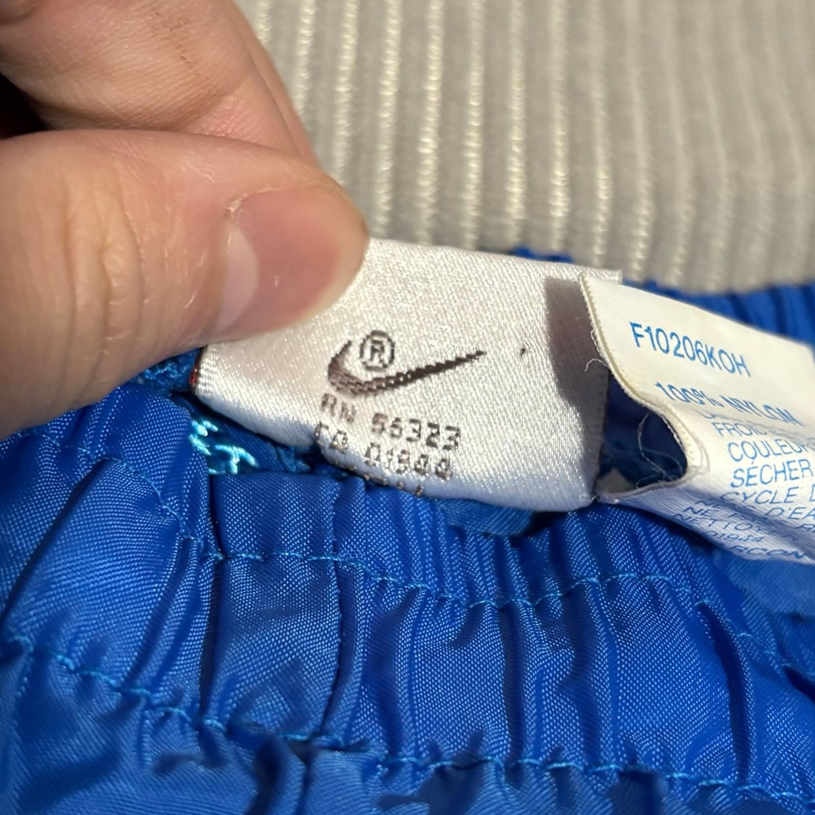 Nike × Vintage Xs 1980s Nike Windbreaker track pants Blue logo zip y2k Size US 28 / EU 44 - 7 Thumbnail
