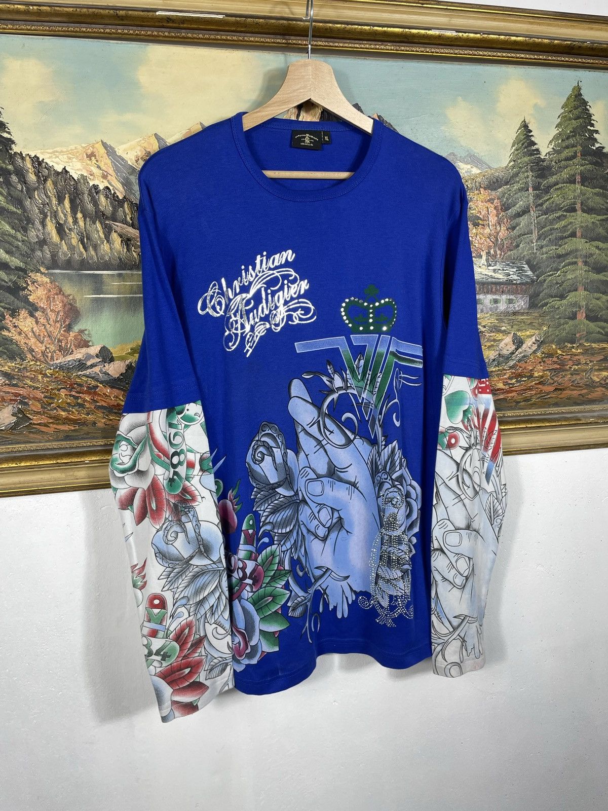 Ed Hardy × Sex Skateboards × Vintage Ed Hardy Retro 00s Baggy Loose Tee Sweatshirt Grunge Cyber Size US M / EU 48-50 / 2 - 4 Thumbnail