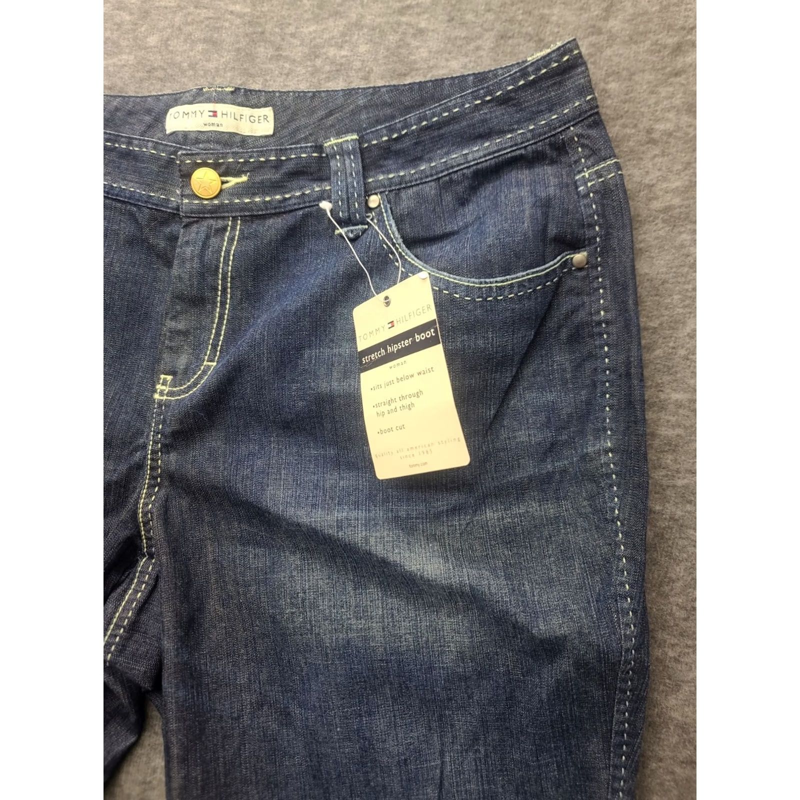Tommy Hilfiger Tommy Hilfiger Jeans Womens 14 34x32 Stretch Hipster Boot Regular Fit Mid Rise Blue Denim Cotton Spandex Jeans Women Hipster Bootcut 90s? Size 36" / US 14 / IT 50 - 7 Thumbnail