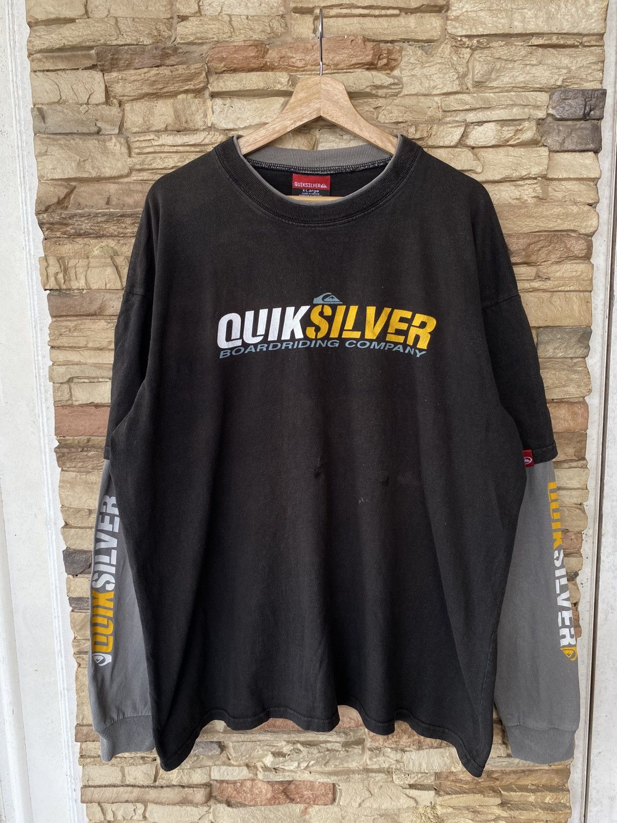 Quiksilver Vintage 90s Double Layer Quiksilver Long Sleeve Surfing Tees Size US XL / EU 56 / 4 - 1 Thumbnail