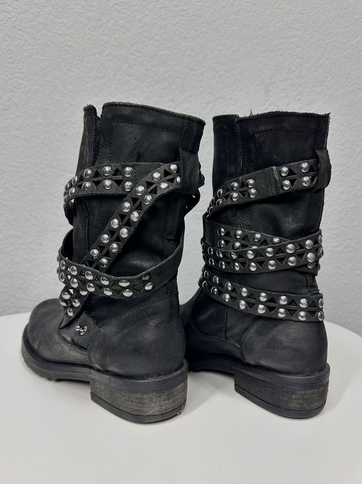 A.S.98 Vintage Metal Zip Leather Boots AS 98 Western Gothic Rick Size US 7 / IT 37 - 7 Thumbnail