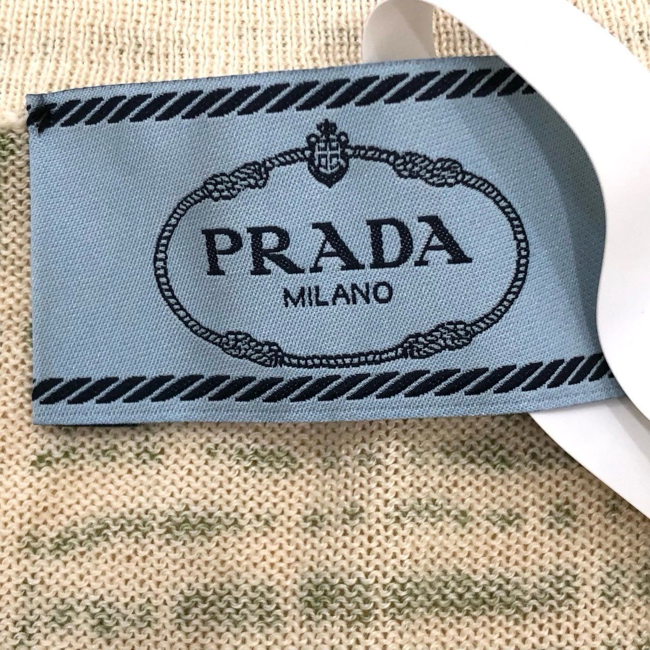 Prada [Prada] Striped Knit Round Neck Contrast Trim Short-Sleeve T Size M / US 6-8 / IT 42-44 - 3 Thumbnail