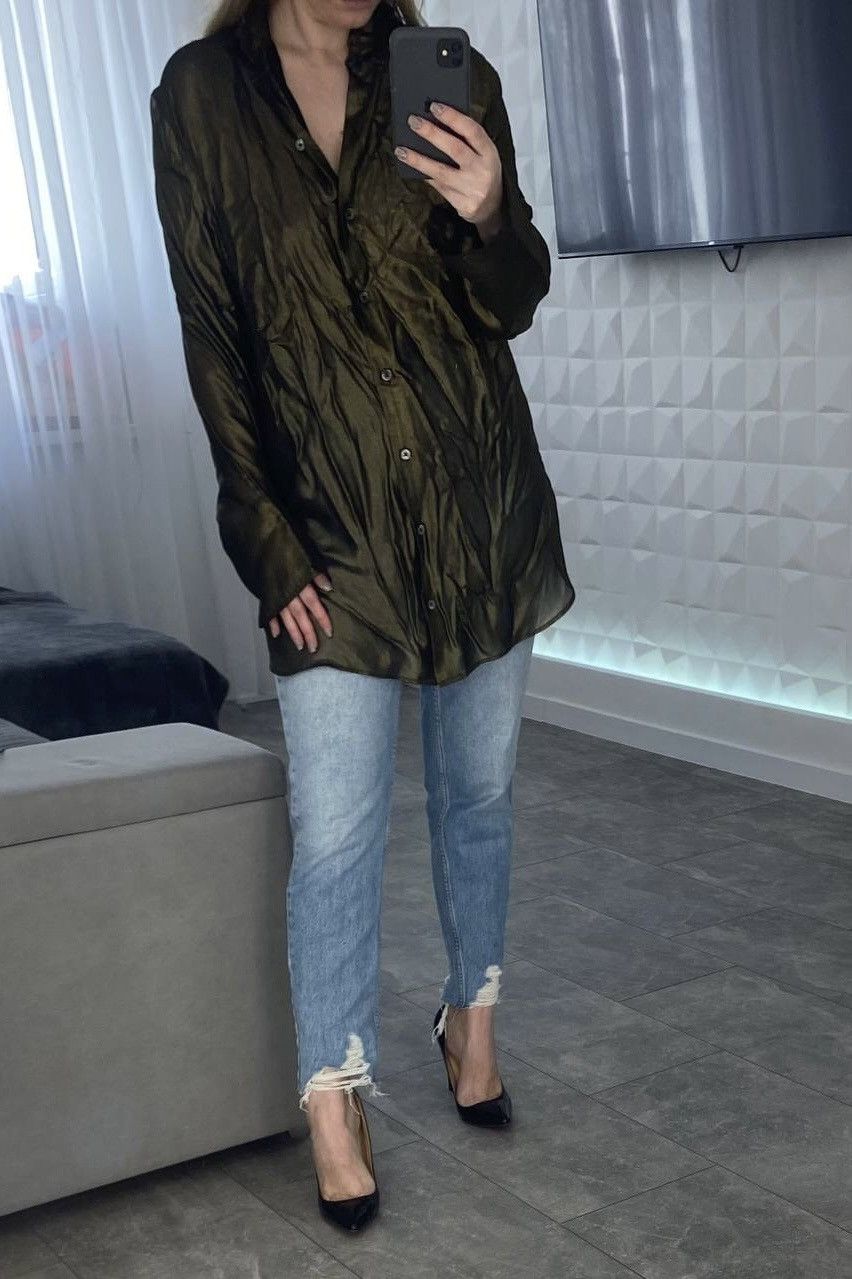 Ann Demeulemeester × Designer Ann Demeulemeester Women’s Viscose Shirt 44 Size Size M / US 6-8 / IT 42-44 - 2 Thumbnail