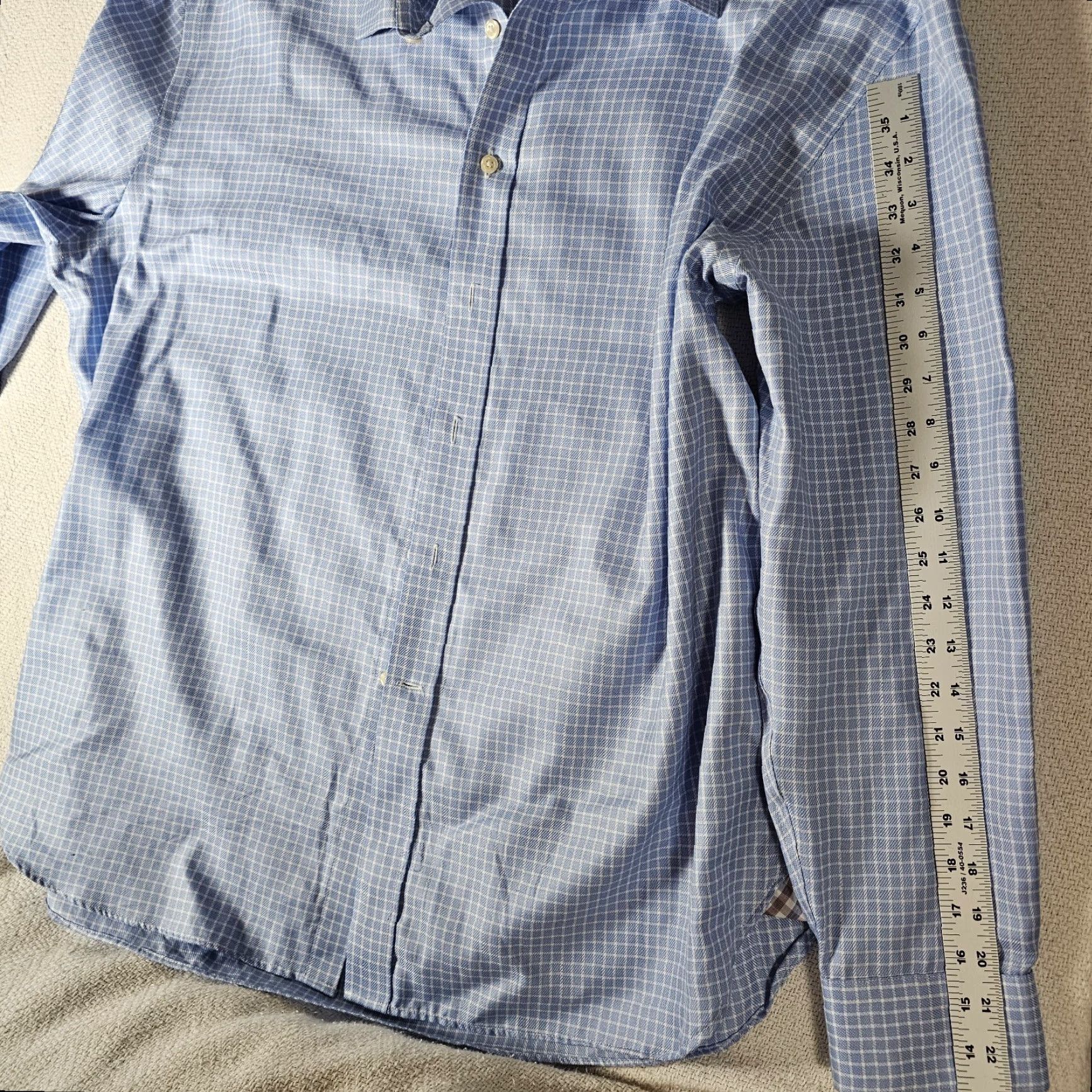 Jos. A. Bank Jos A. Bank Dress Shirt Men XL Blue Check Cotton Classic Fit Button Up Size US XL / EU 56 / 4 - 6 Thumbnail