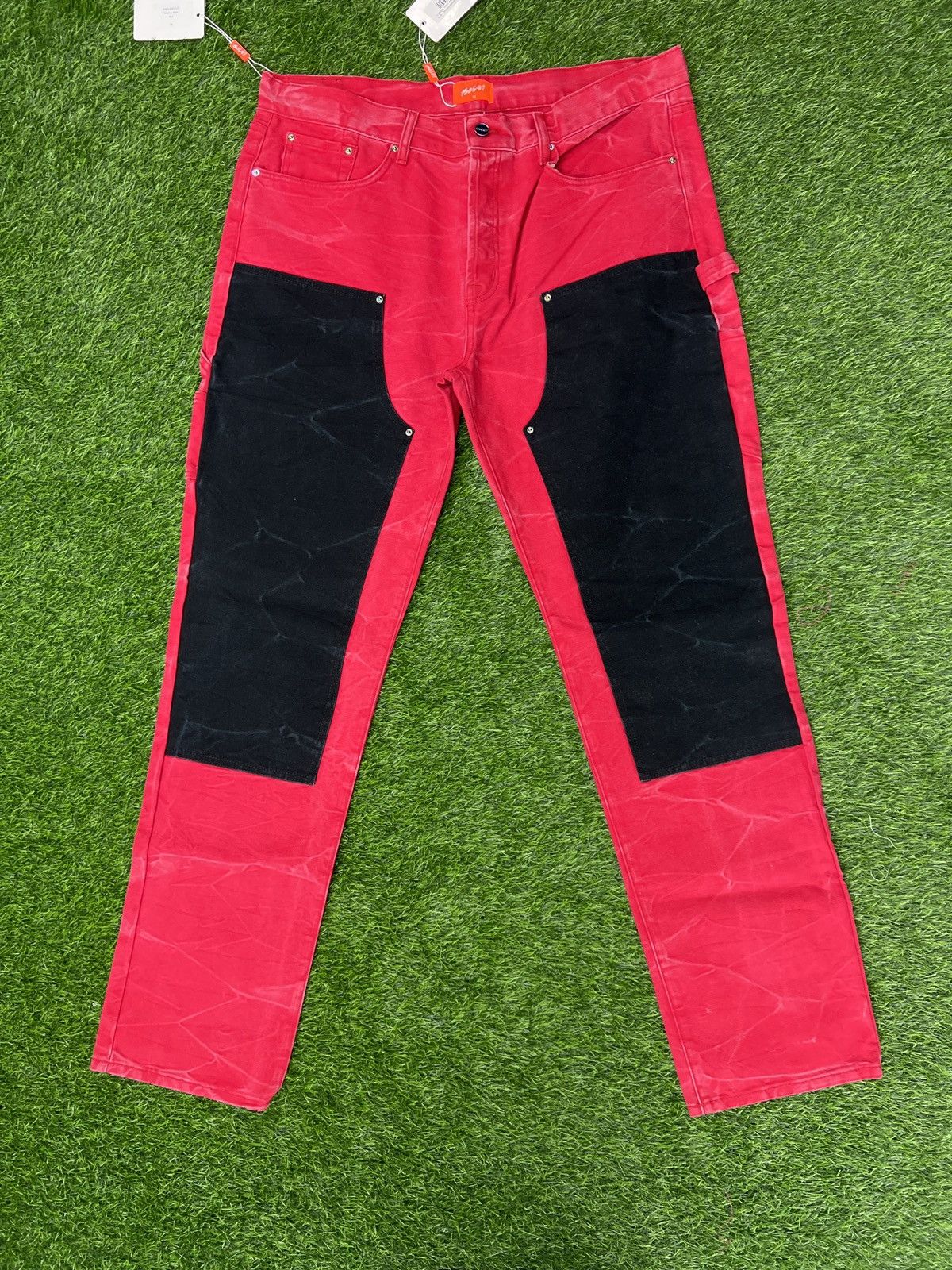 image of Bossi Sportswear Bossi Contrast Canvas Worker Pants in Red, Men's (Size 38)