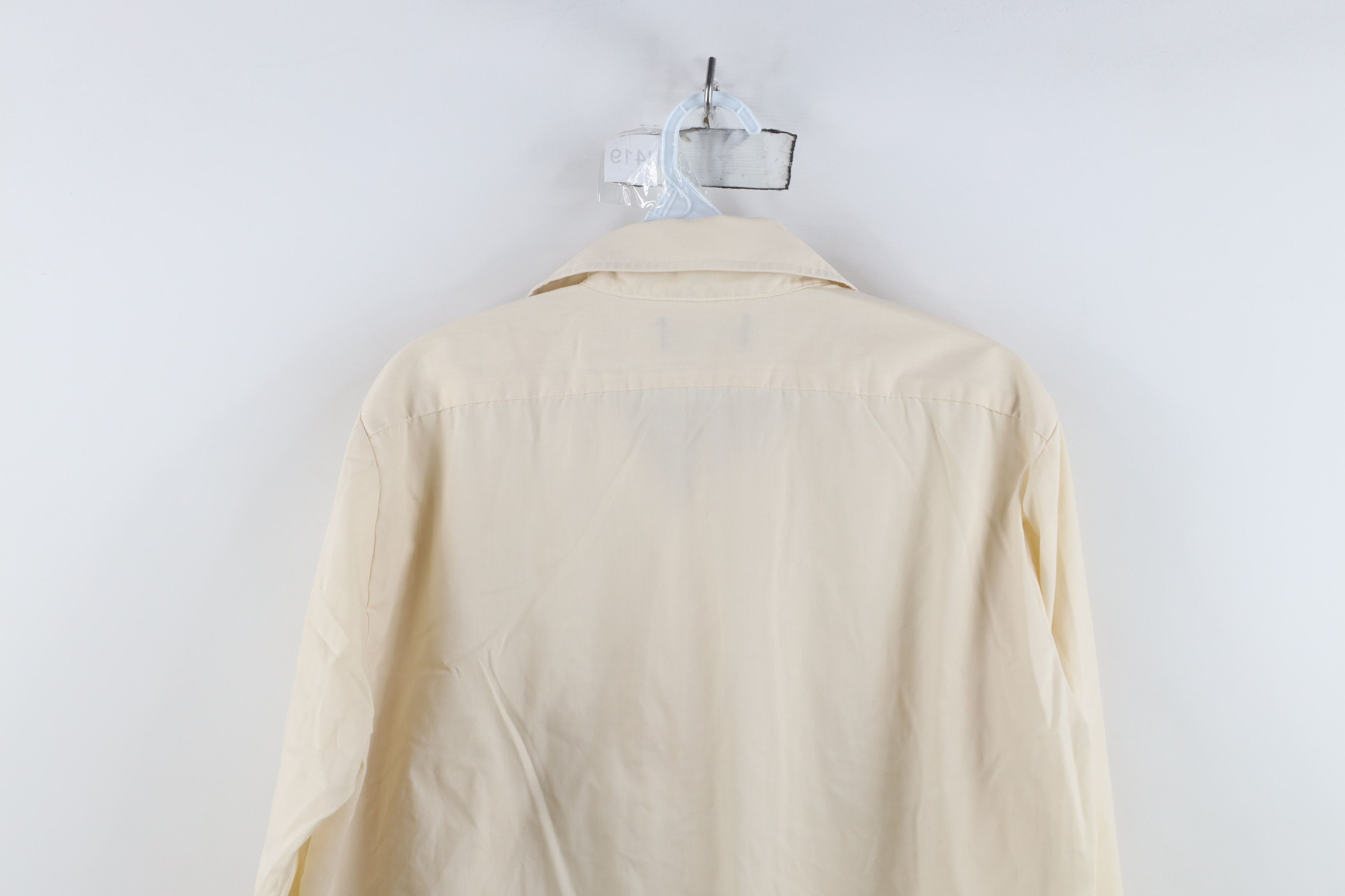 Vintage Vintage 70s Streetwear Blank Collared Button Shirt Beige USA Size US L / EU 52-54 / 3 - 9 Thumbnail