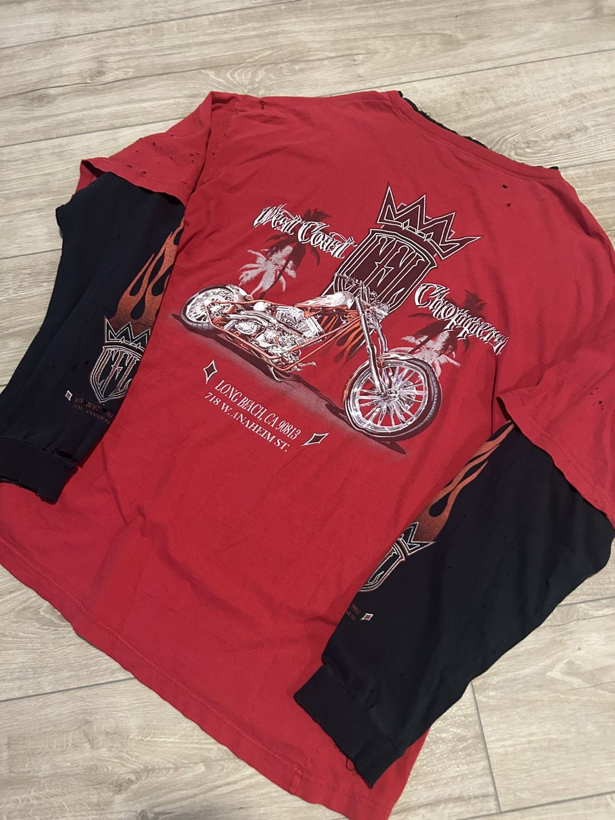 West Coast Choppers Vintage West Coast Choppers CFL Flame L/S Double Layer Tee Size US XXL / EU 58 / 5 - 7 Thumbnail