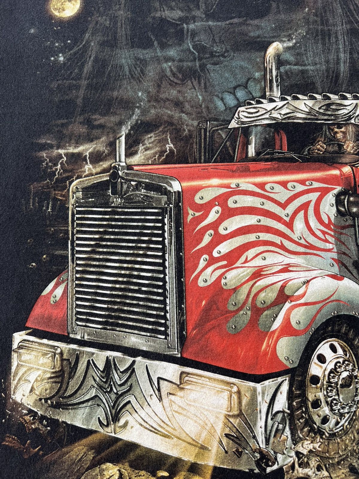 Vintage Vintage Semi Truck Skull Skeleton Graphic T-shirt Size US L / EU 52-54 / 3 - 6 Thumbnail