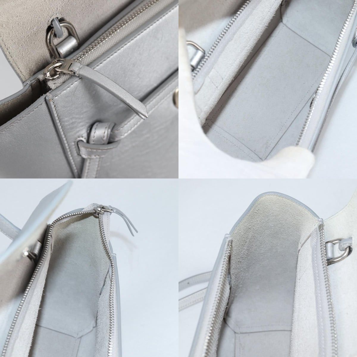 Celine CELINE Belt Bag Hand Bag Leather Silver Size ONE SIZE - 12 Thumbnail