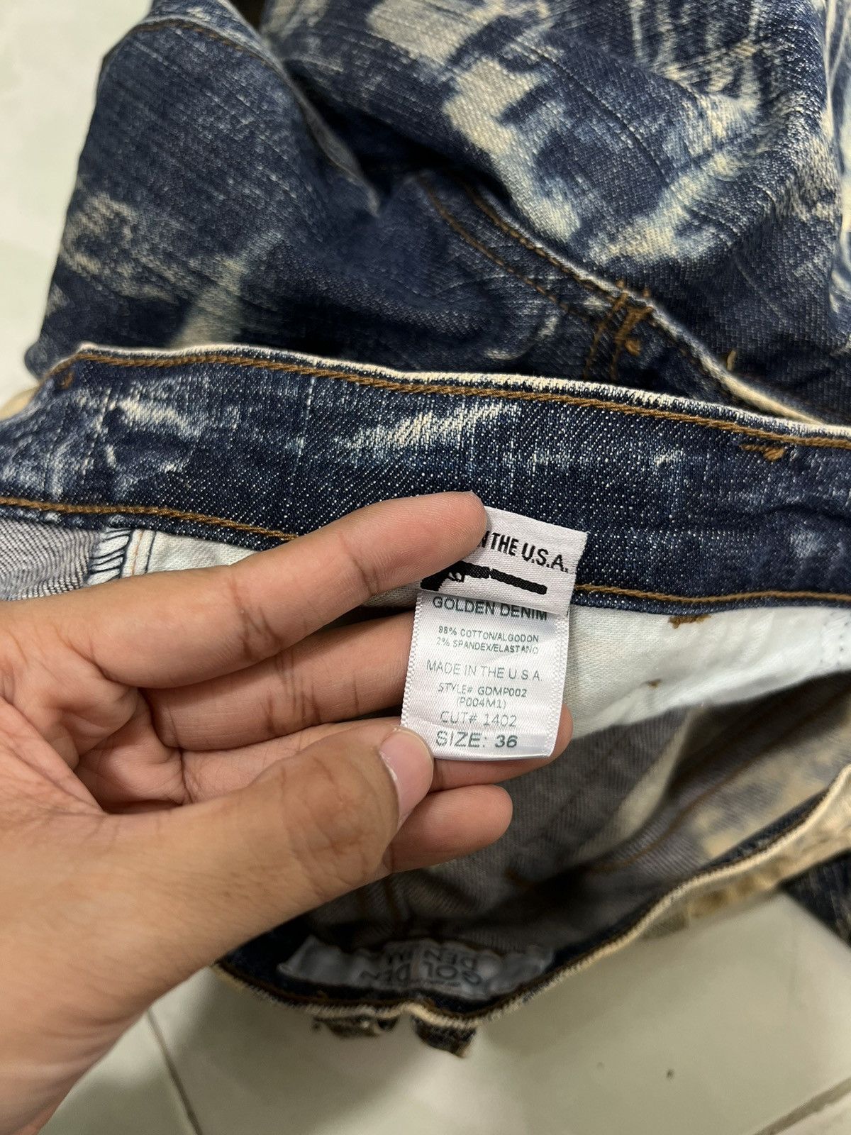 Golden Denim 🔥 GOLDEN DENIM DYED ACID WASH BIKER STRECH SLIM FITS Size US 36 / EU 52 - 15 Thumbnail