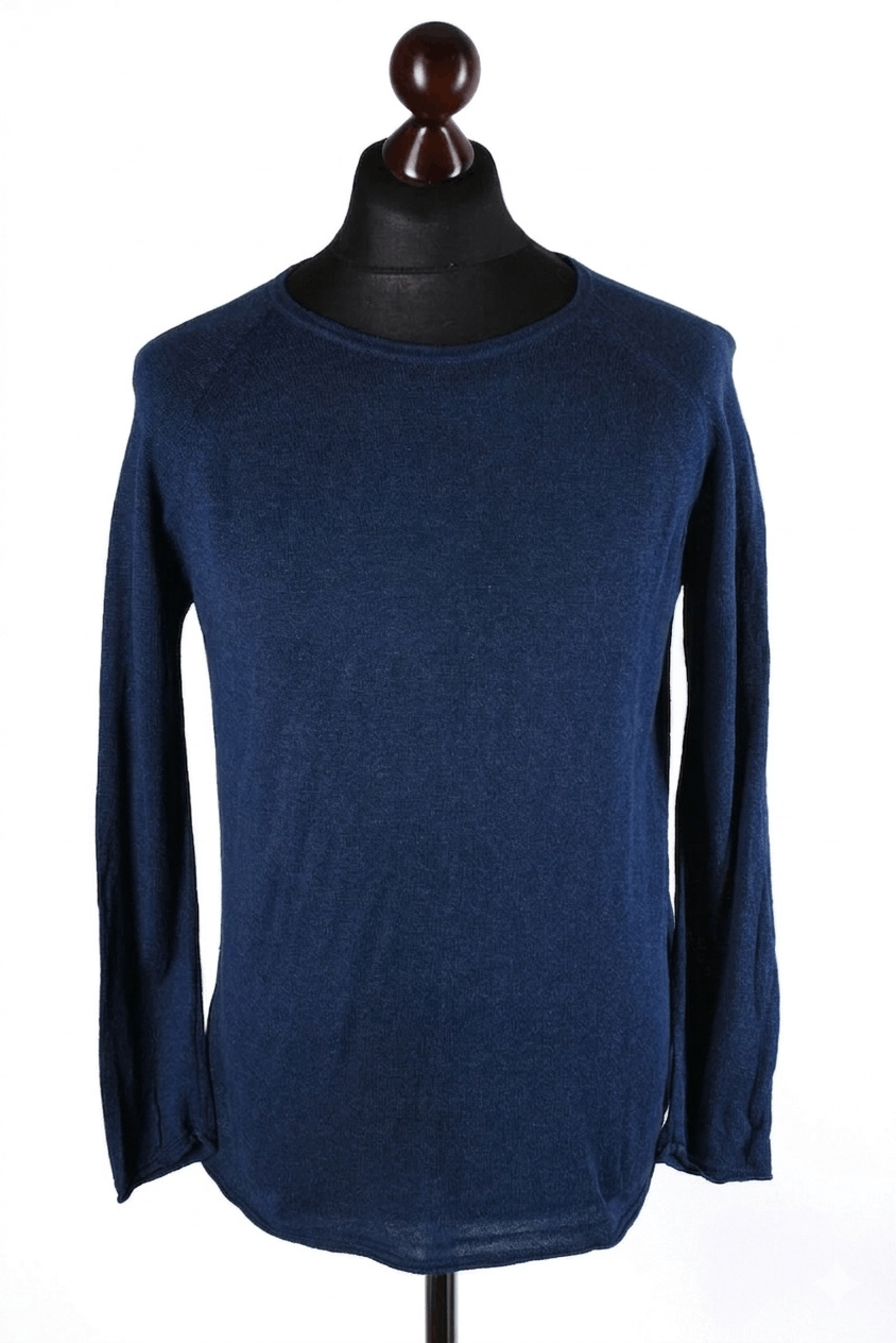 Nudie Jeans Nudie Jeans Crewneck Navy Blue Knit Sweater Linen Blend Size US S / EU 44-46 / 1 - 1 Thumbnail