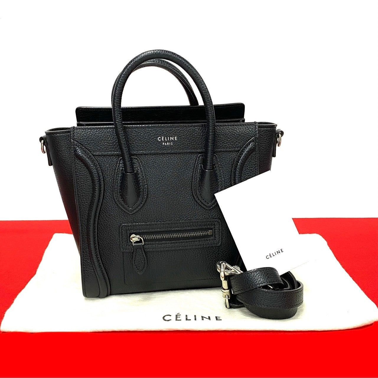 Celine Celine Shoulder Bag Black Leather Size ONE SIZE - 1 Thumbnail