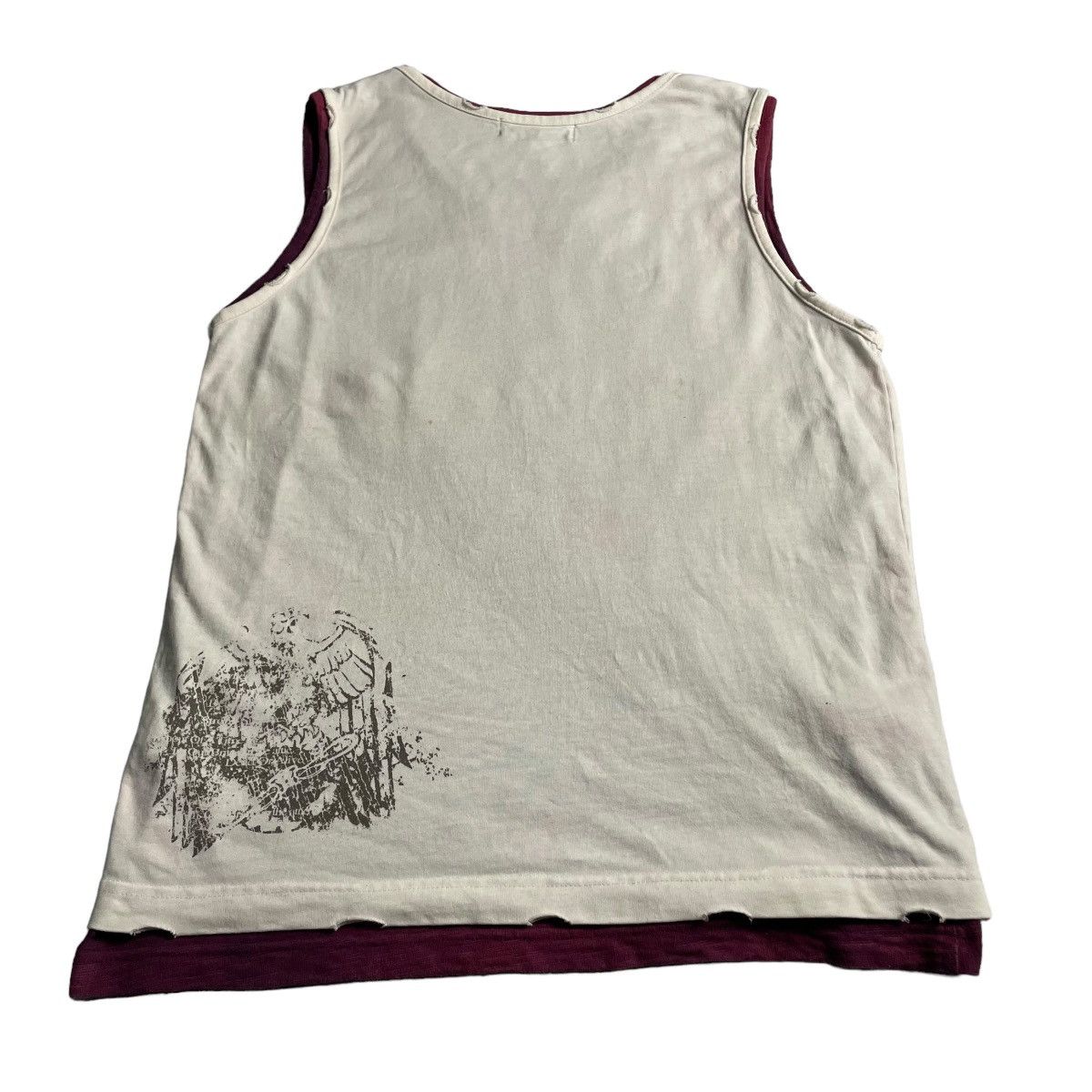 In The Attic 🇯🇵 Y2K IN THE ATTIC WORDING DOUBLE LAYER SLEEVELESS Size US L / EU 52-54 / 3 - 11 Thumbnail