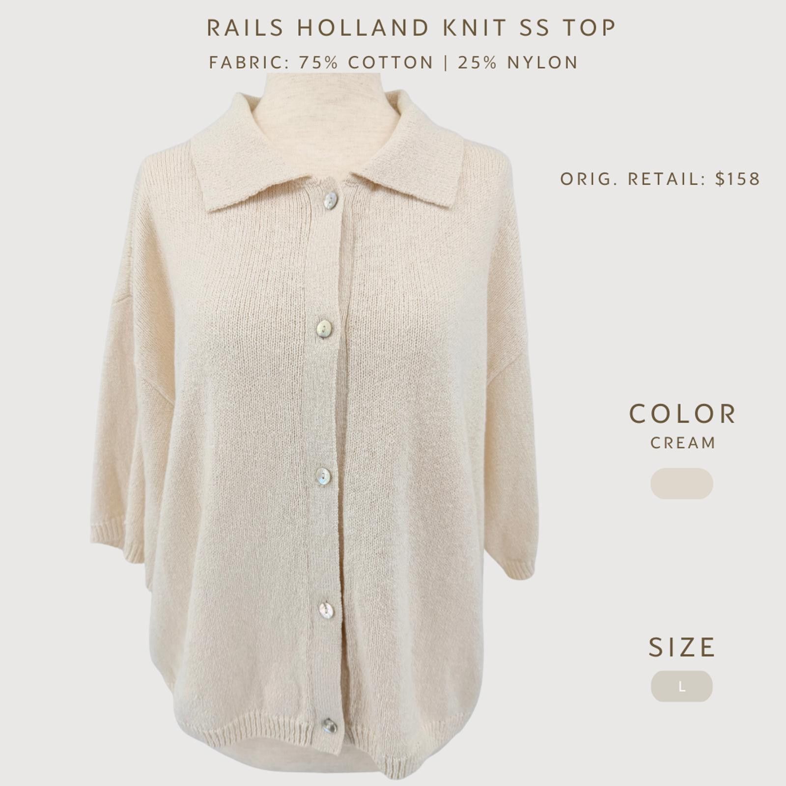 Rails Rails Cardigan Holland Knit Short Sleeve Cream L Size L / US 10 / IT 46 - 2 Thumbnail