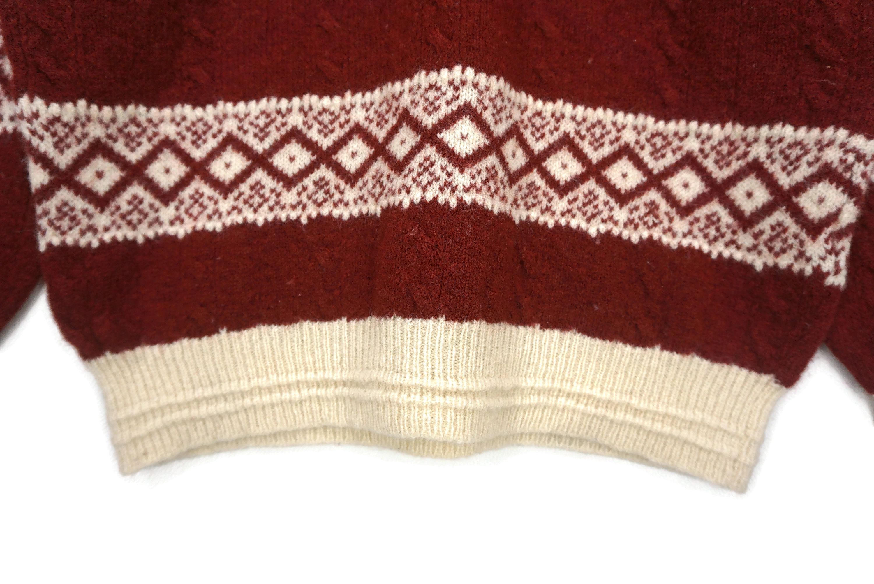 Japanese Brand Vintage ELLE Homme Isle Wool Crewneck Cable Knit Pullover Size US S / EU 44-46 / 1 - 6 Thumbnail
