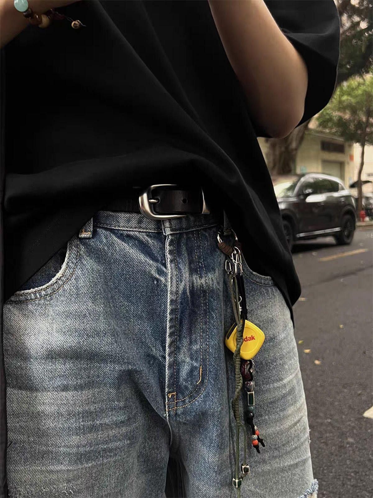 Leather Classic Black Leather Belt - Western Size ONE SIZE - 3 Thumbnail