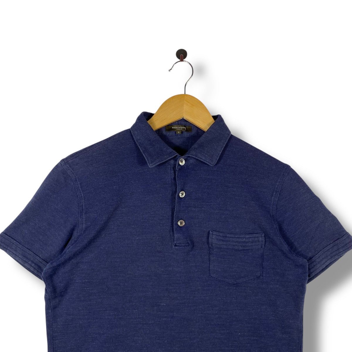 Japanese Brand × Mackintosh MACKINTOSH LONDON Indigo Pocket Polo Shirt Large Size Size US L / EU 52-54 / 3 - 2 Thumbnail