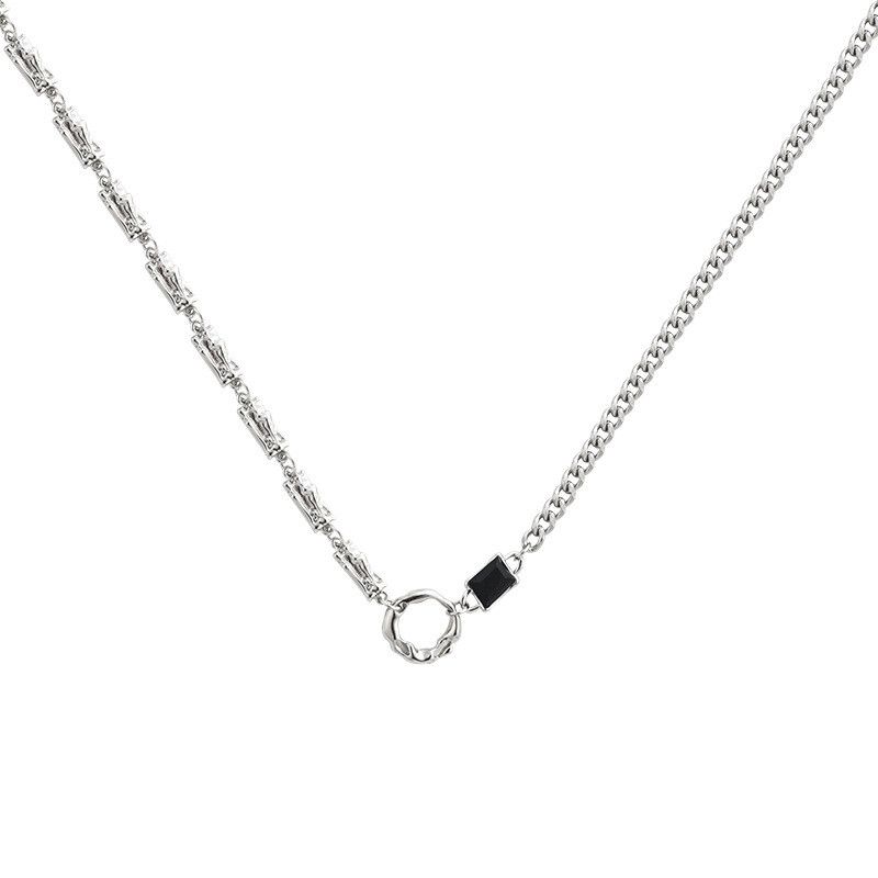 Jewelry Black Zircons Clavicle Chain Necklace Size ONE SIZE - 2 Thumbnail