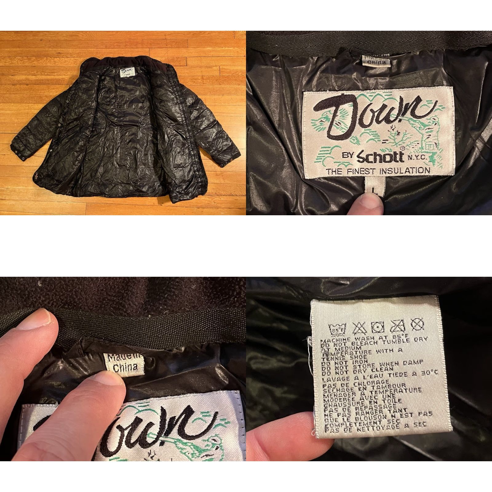 Schott VINTAGE SCHOTT Duck Down Puffer Jacket Women’s L Black Size L / US 10 / IT 46 - 8 Thumbnail
