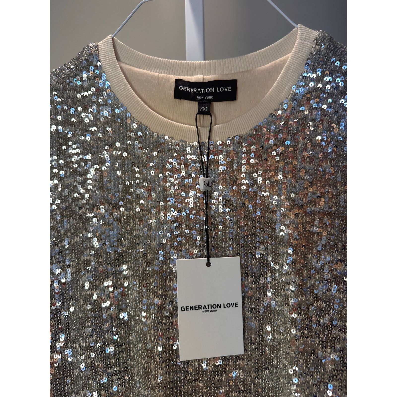 Generation Love NWT Generation Love Donna Sequin Dress Silver size XXS Size XXS / US 00 / IT 34 - 5 Thumbnail