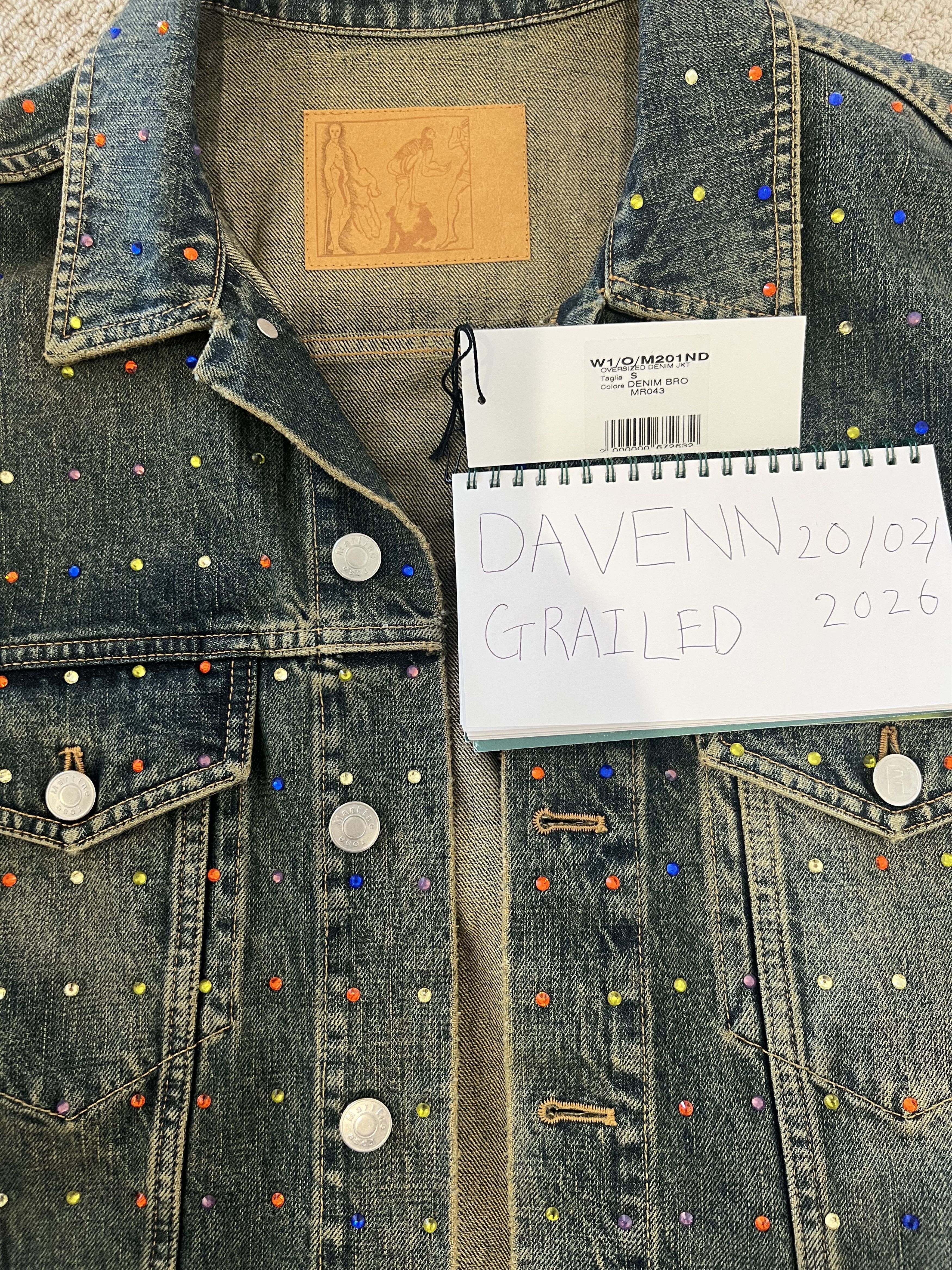 Martine Rose Martine Rose rhinestone-embellished denim jacket Size US S / EU 44-46 / 1 - 4 Thumbnail