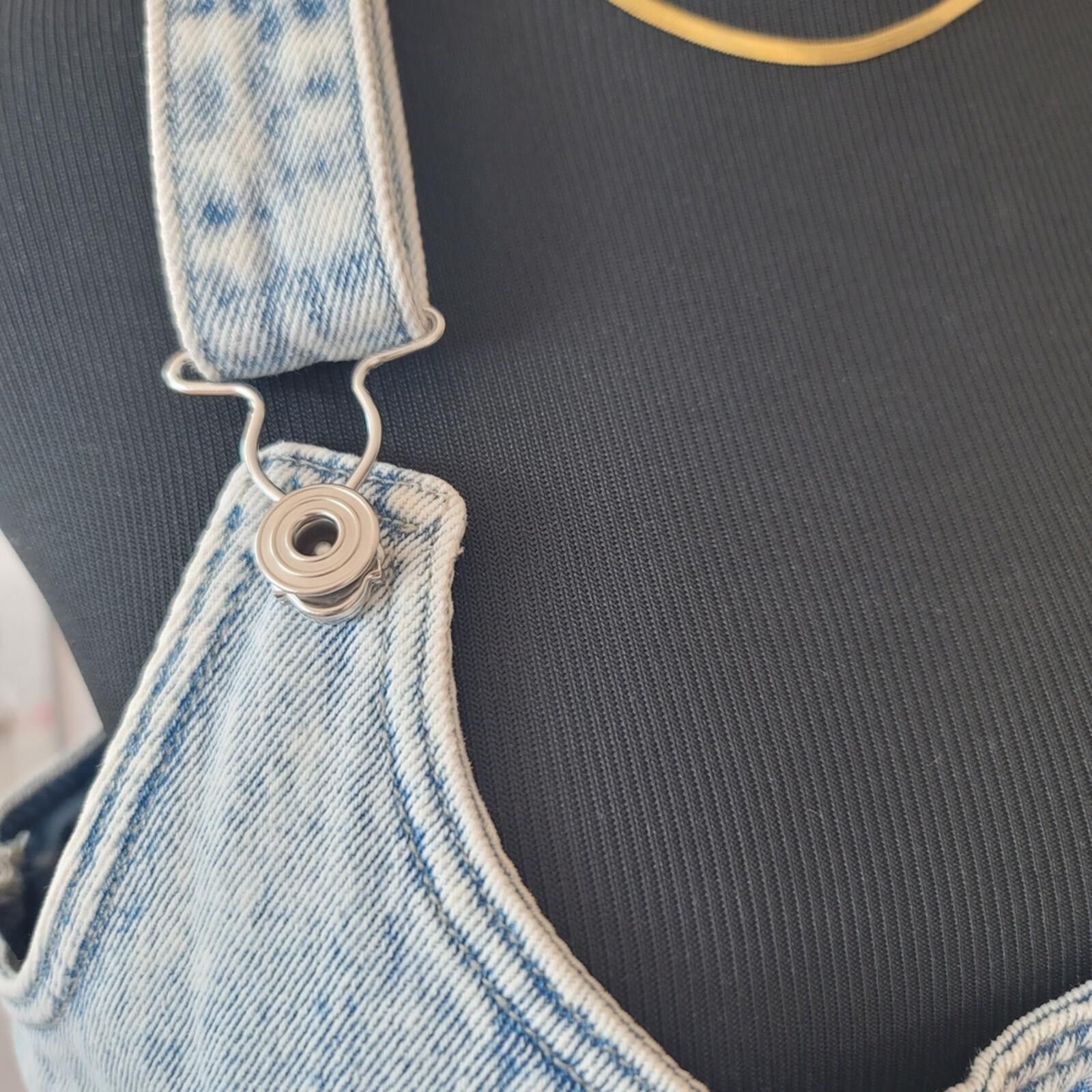 Other Acid Wash Denim Pinafore Overall Dress Sz M Grunge Minimal Size M / US 6-8 / IT 42-44 - 5 Thumbnail