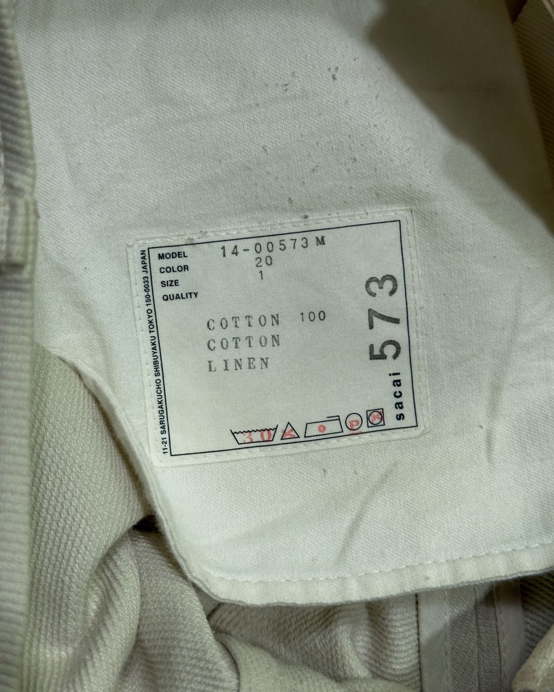 Sacai Sacai SS15 Linen Strip Cinch Back Twill Pants Size US 34 / EU 50 - 7 Thumbnail