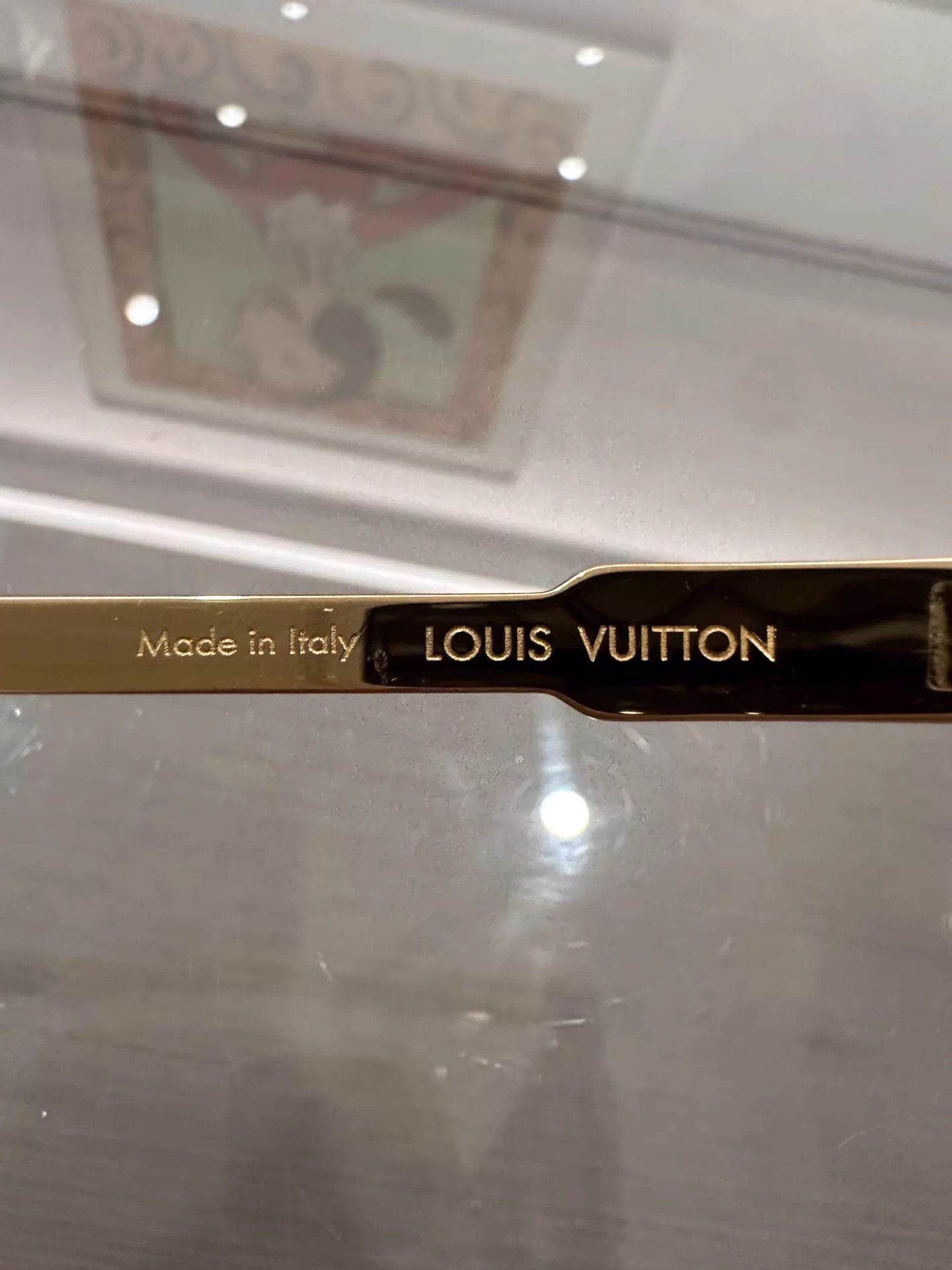 Louis Vuitton LV Black Monogram Gold Irregular Sunglasses Size ONE SIZE - 8 Thumbnail