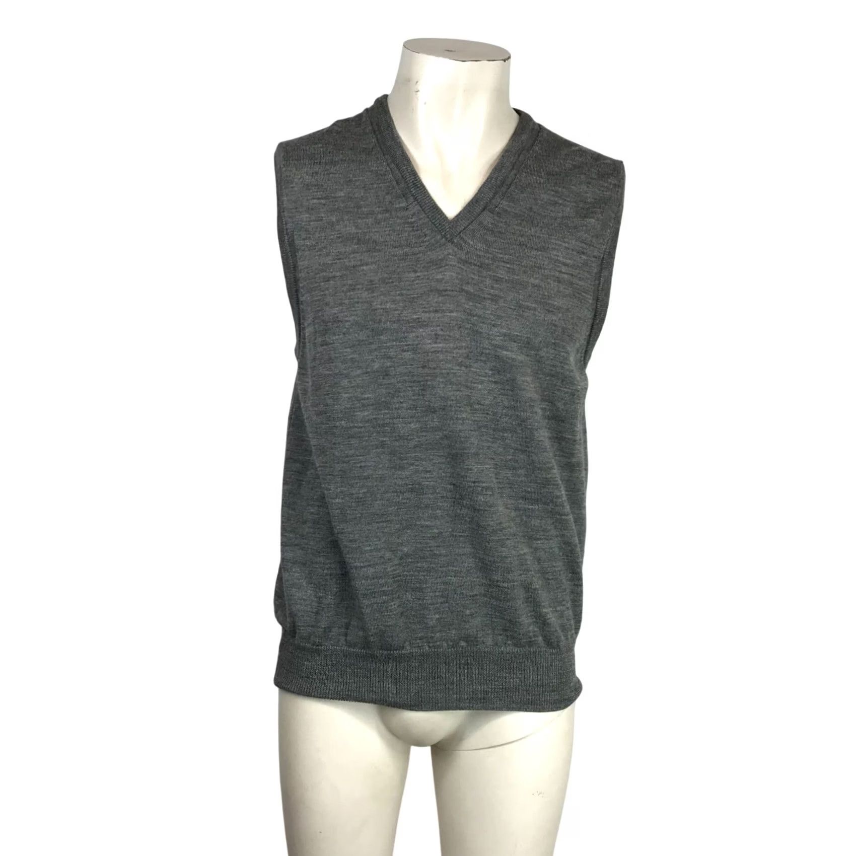 Vintage EXPRESS DESIGN STUDIO Vest Mens L Gray SLEEVELESS NECK MERINO WOOL Size US L / EU 52-54 / 3 - 2 Thumbnail