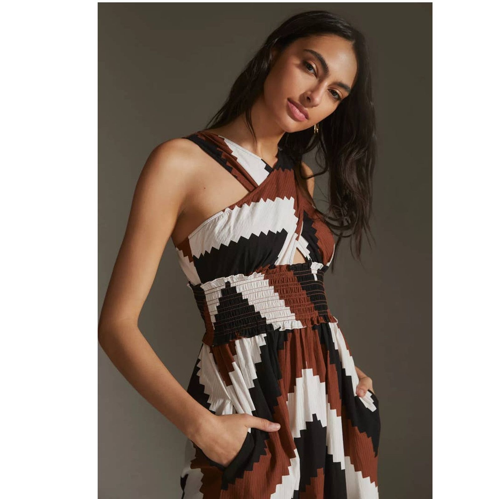 New Anthropologie Plenty by Tracy Reese Printed Halter Maxi