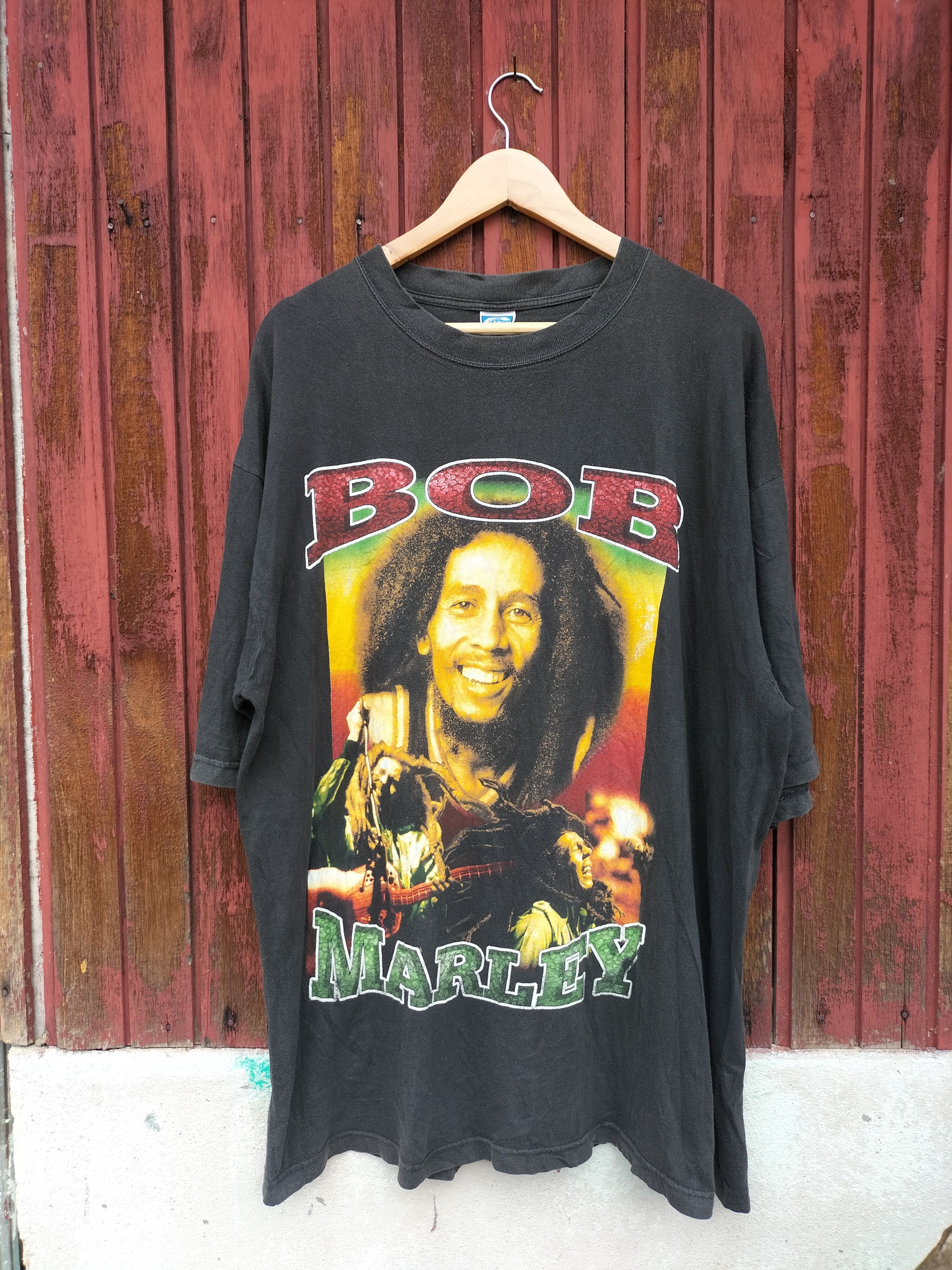 image of Vintage Bob Marley Rap Tees 90's in Black, Men's (Size 2XL)