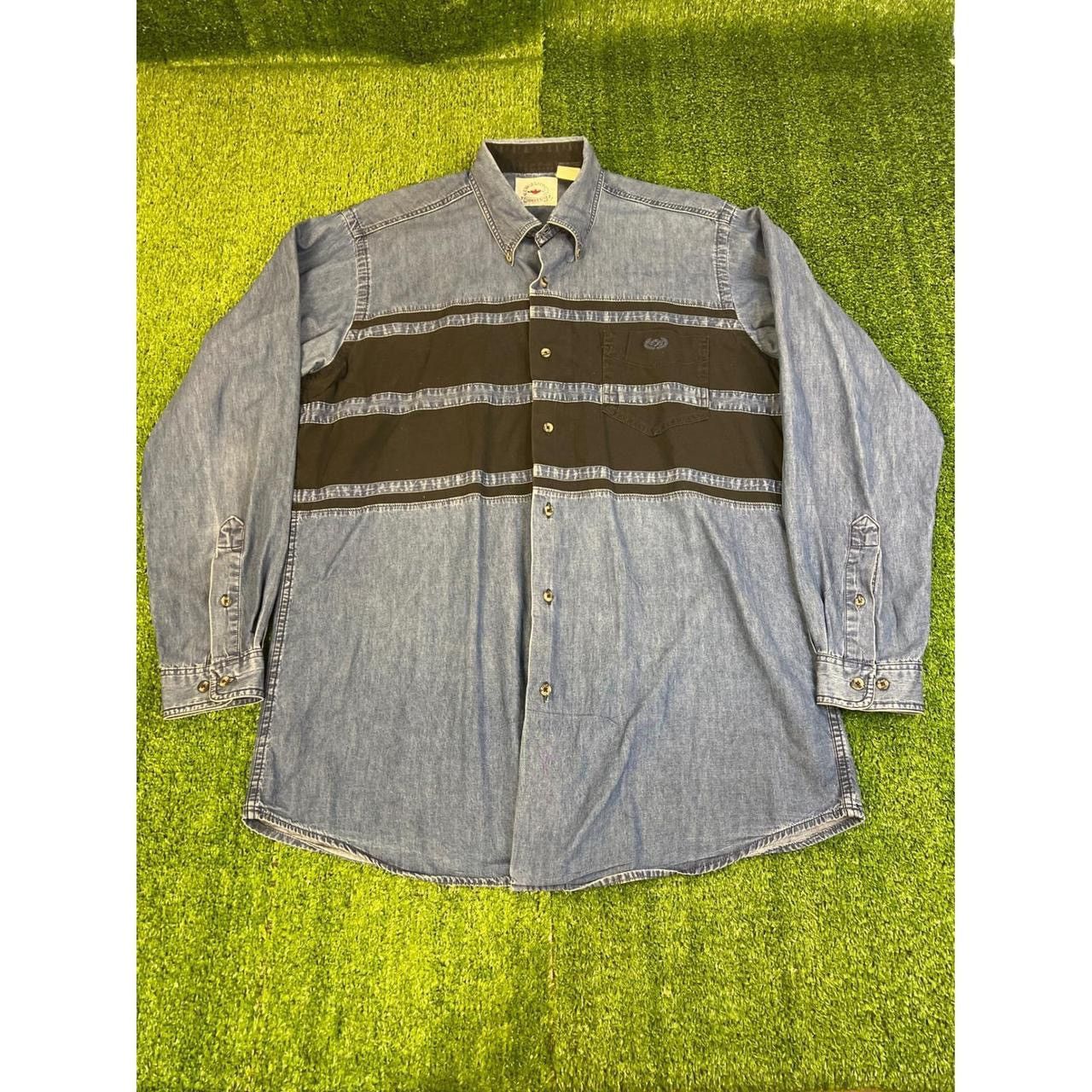 Other Midwest Garment Co Mens Denim Button Down Shirt Blue Black L Size US L / EU 52-54 / 3 - 1 Thumbnail
