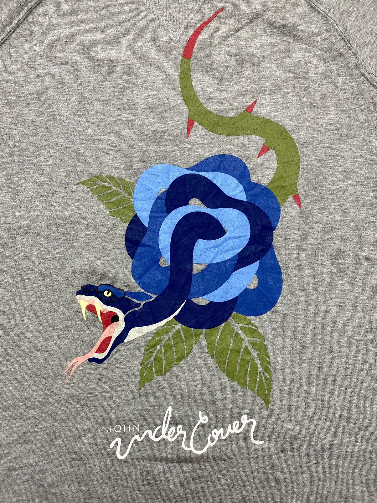 John Undercover John Undercover Flower Snake Cropped Unfinished Sweatshirt Size US L / EU 52-54 / 3 - 5 Thumbnail