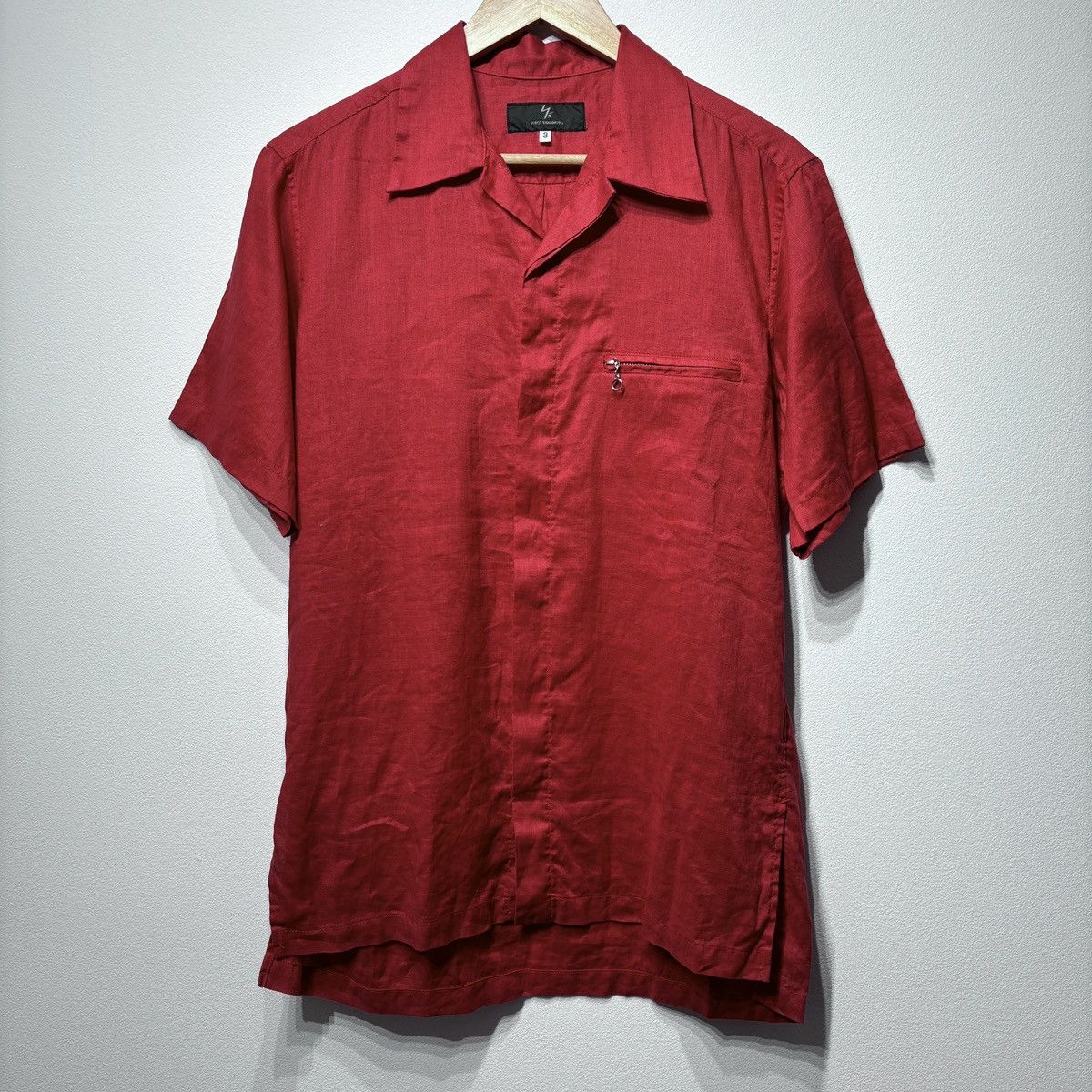 image of Yohji Yamamoto x YS Yohji Yamammto Y's Linen Shirt in Red, Men's (Size Large)