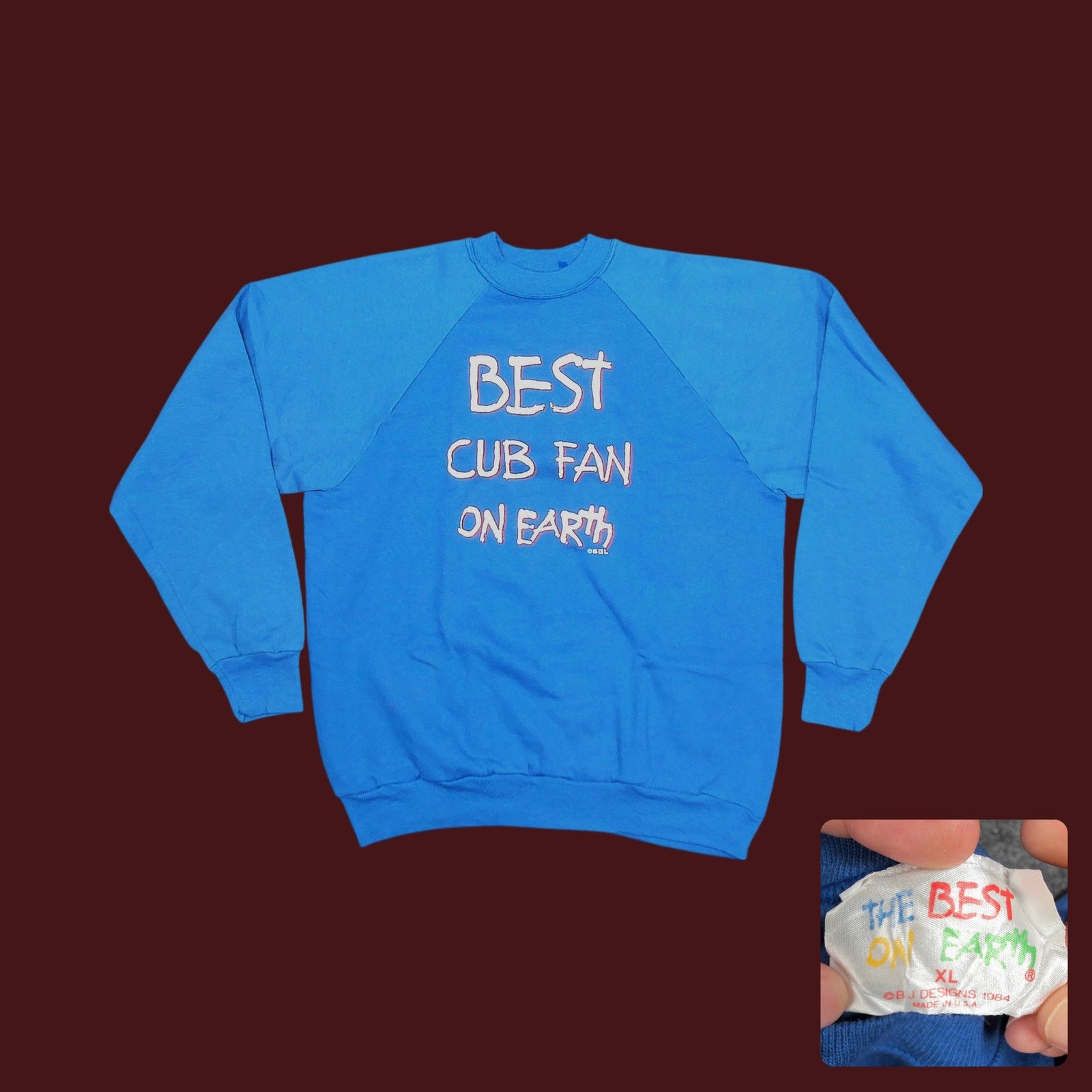 Vintage Vintage 1984 Chicago Cubs "Best Fan" 50/50 Raglan Size US L / EU 52-54 / 3 - 1 Thumbnail