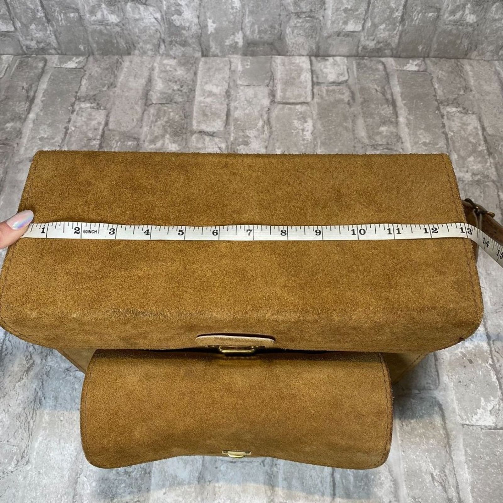 Nomad Vintage 1960's NOMAD Suede Leather Side Bag w/ Velvet Lining Size ONE SIZE - 9 Thumbnail