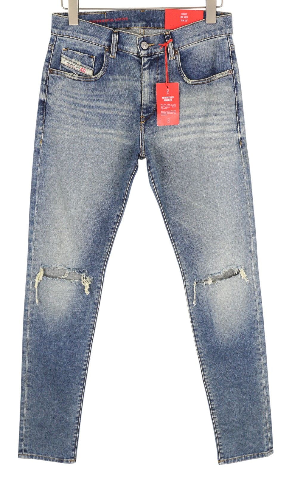 2019 D-STRUKT 09C87 W30/L34 Blue Distress Slim 85415