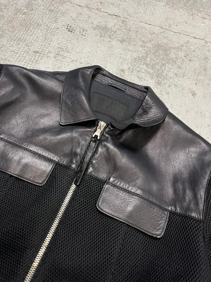 Prada SS1999 Prada Black Hybrid Mesh Leather Jacket Size US XS / EU 42 / 0 - 5 Thumbnail