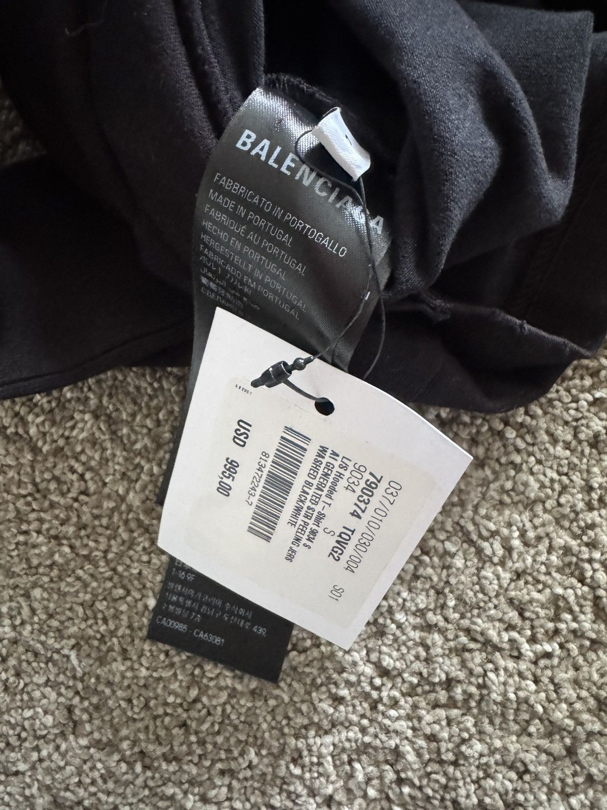 Balenciaga NEW Balenciaga Black Logo Distressed Women’s Hoodie Size S Size S / US 4 / IT 40 - 11 Thumbnail