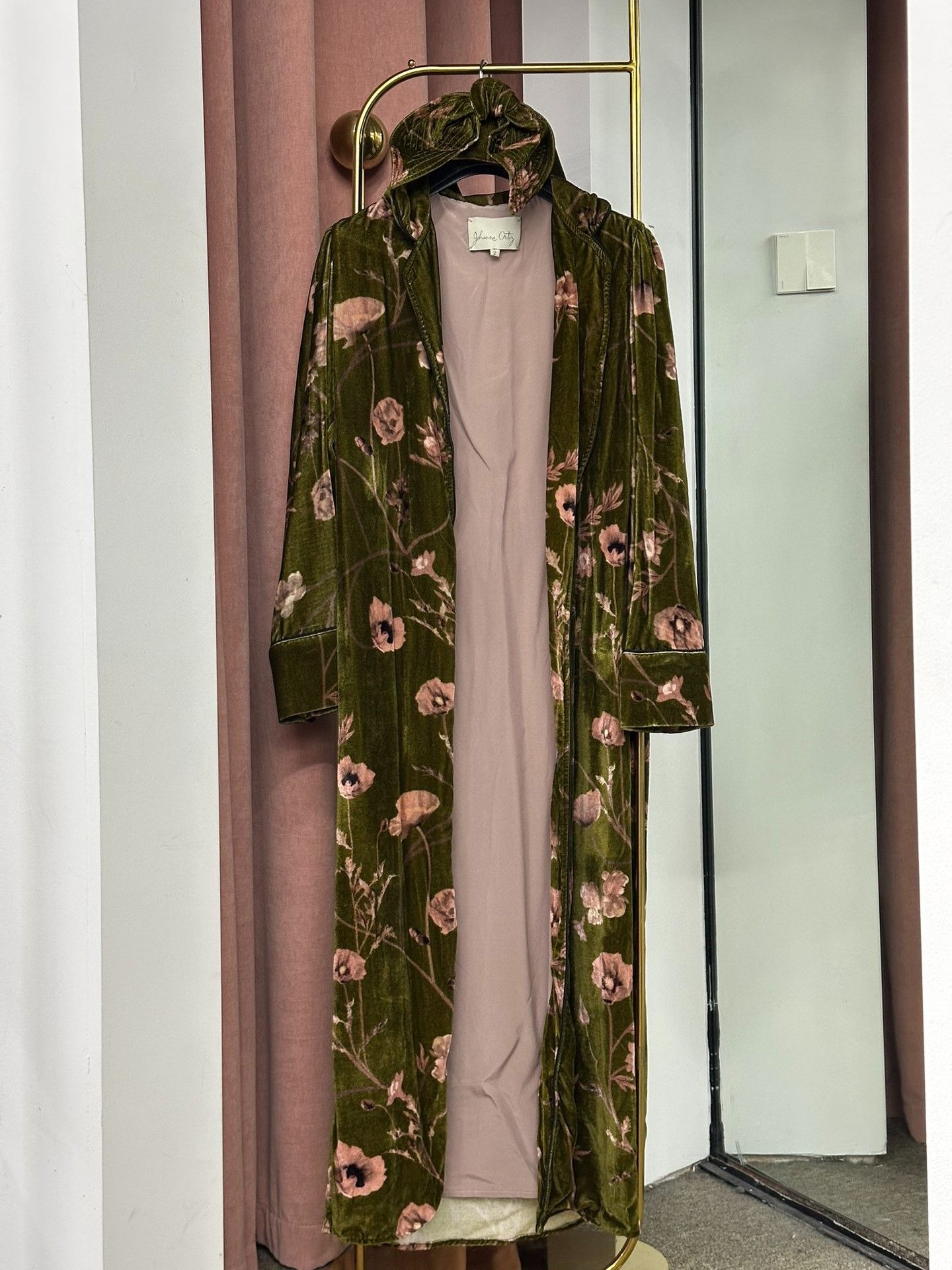 Johanna Ortiz Johanna Ortiz Green Velvet Printed Coat Size M / US 6-8 / IT 42-44 - 1 Thumbnail