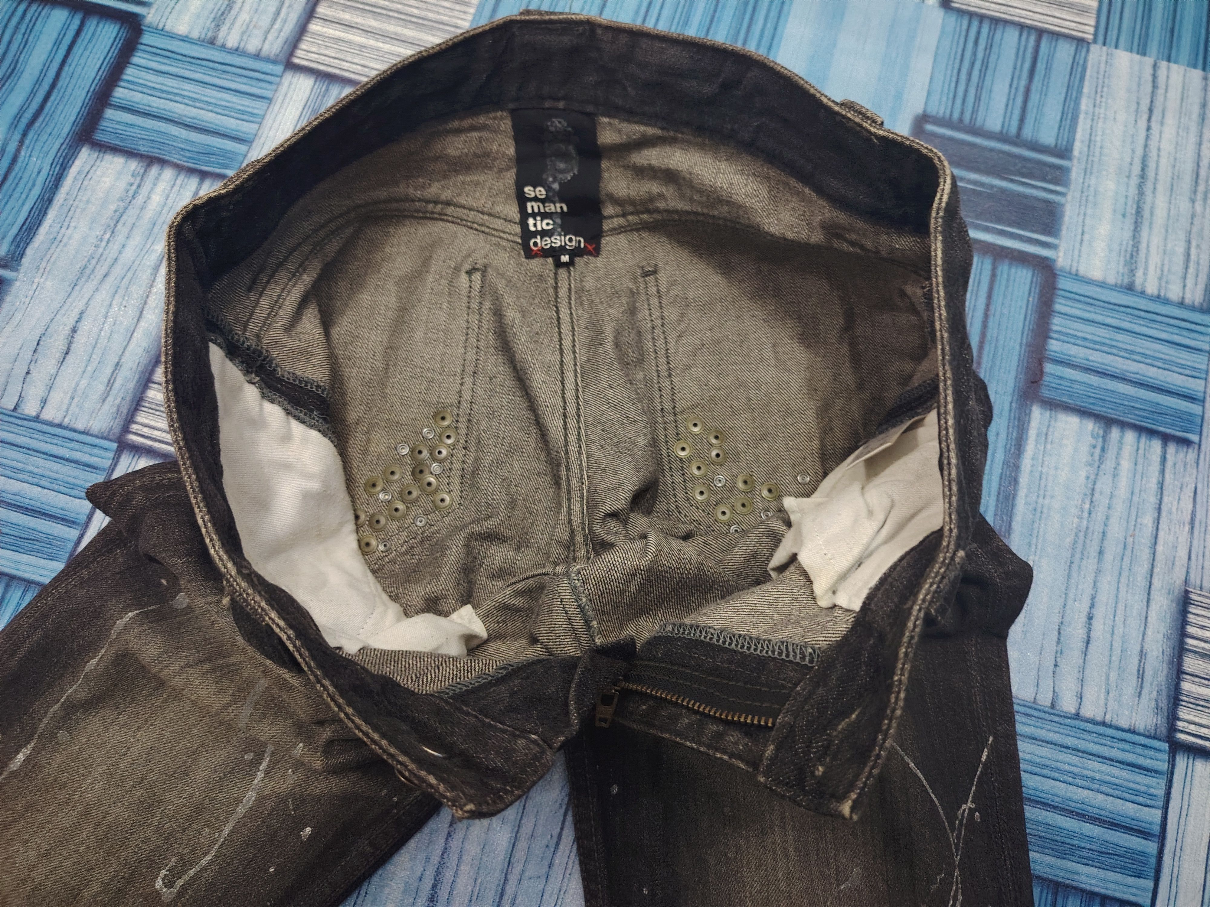 If Six Was Nine Rare!!! Japanese Semantic design Jeans Rhinenstone Pocket Size US 31 - 12 Thumbnail