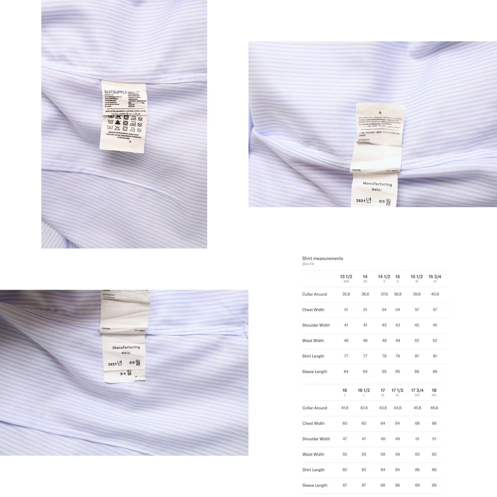 Suitsupply Suitsupply Try On Extra Slim Fit Formal Shirt Men's 37 / 14 1/2 Pinstriped Blue Shirt Size 36R - 8 Thumbnail