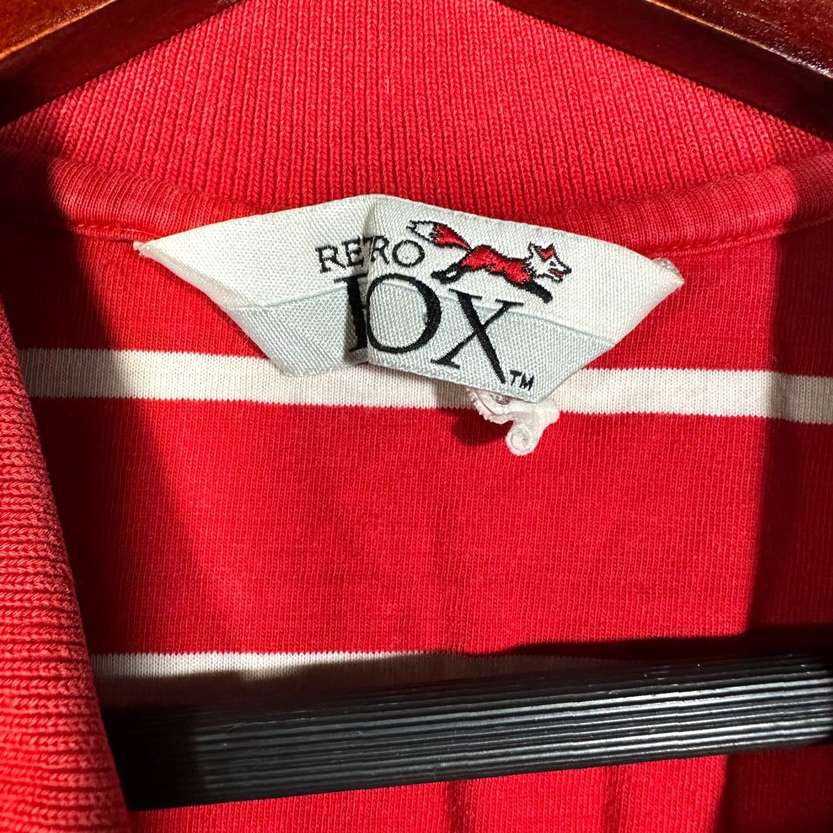 Vintage VINTAGE Retro Fox Polo Shirt Mens L Red White Cotton Striped Short Sleeve Shirt Polo Logo Classic Mens Size US L / EU 52-54 / 3 - 5 Thumbnail