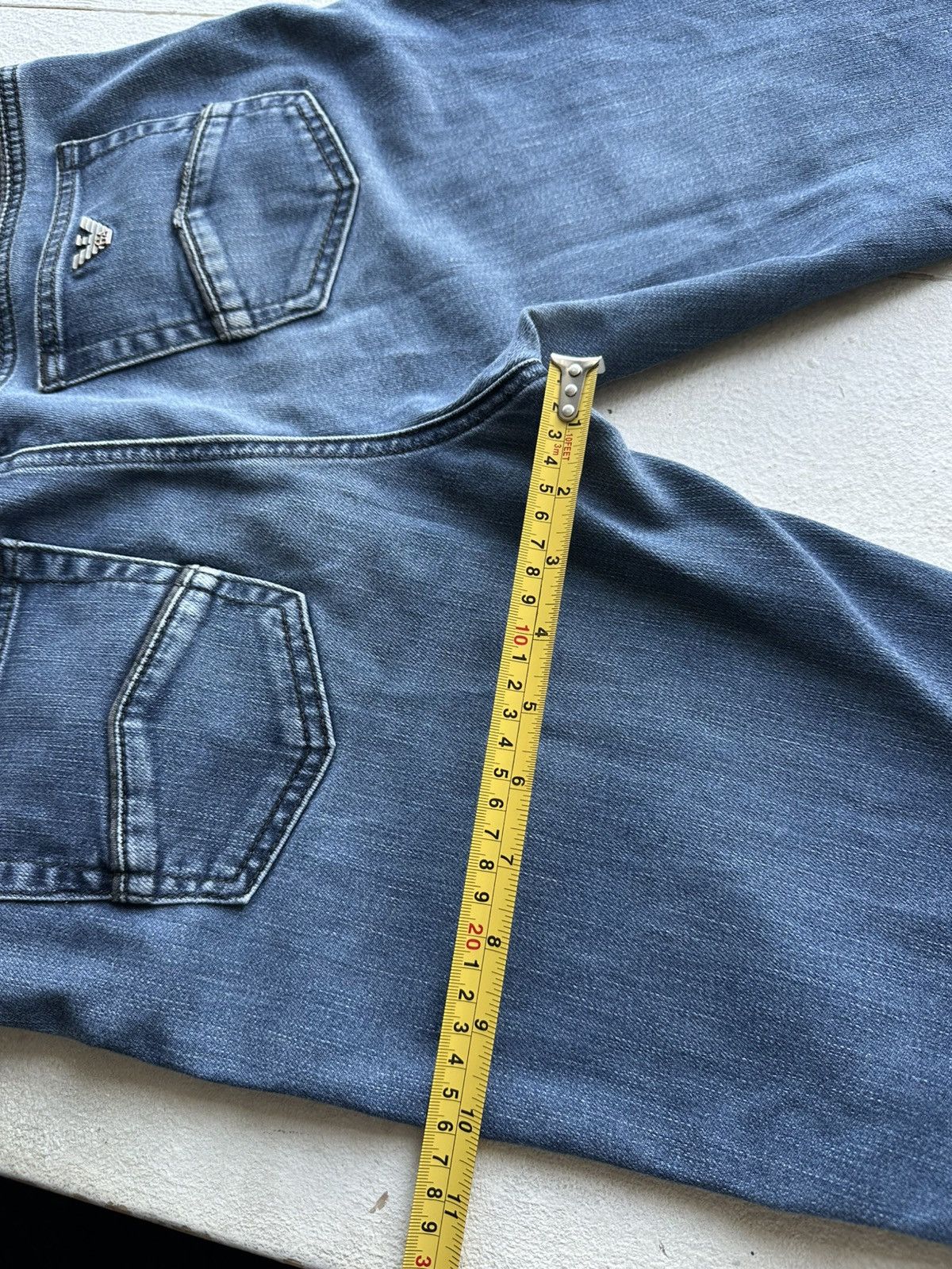 Armani 🚨Y2K WOMEN ARMANI JEANS WITH LOGO AVANT GARDE DENIM PANTS Size 28" / US 6 / IT 42 - 15 Thumbnail