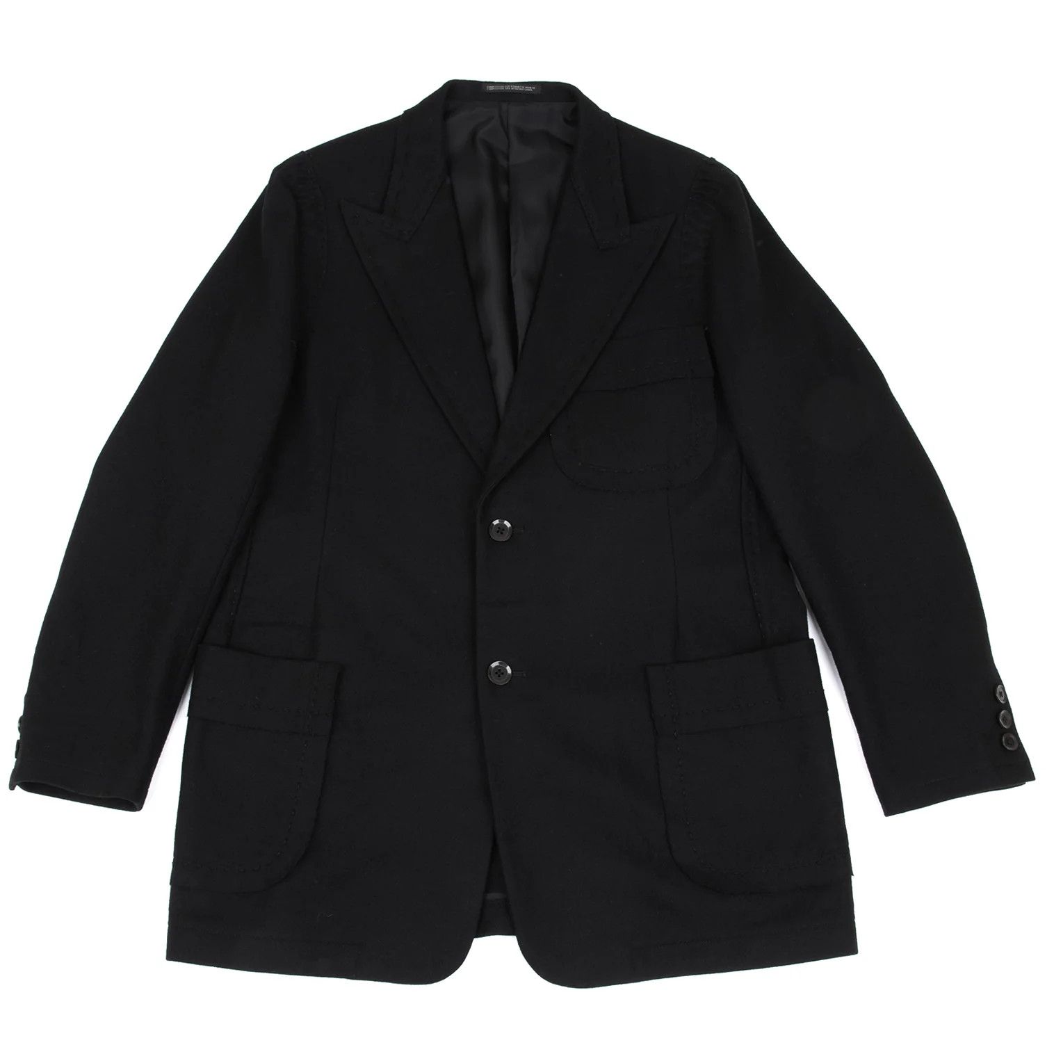 Yohji Yamamoto Yohji Yamamoto Wool Cut Stitch Design Jacket Size US L / EU 52-54 / 3 - 1 Thumbnail