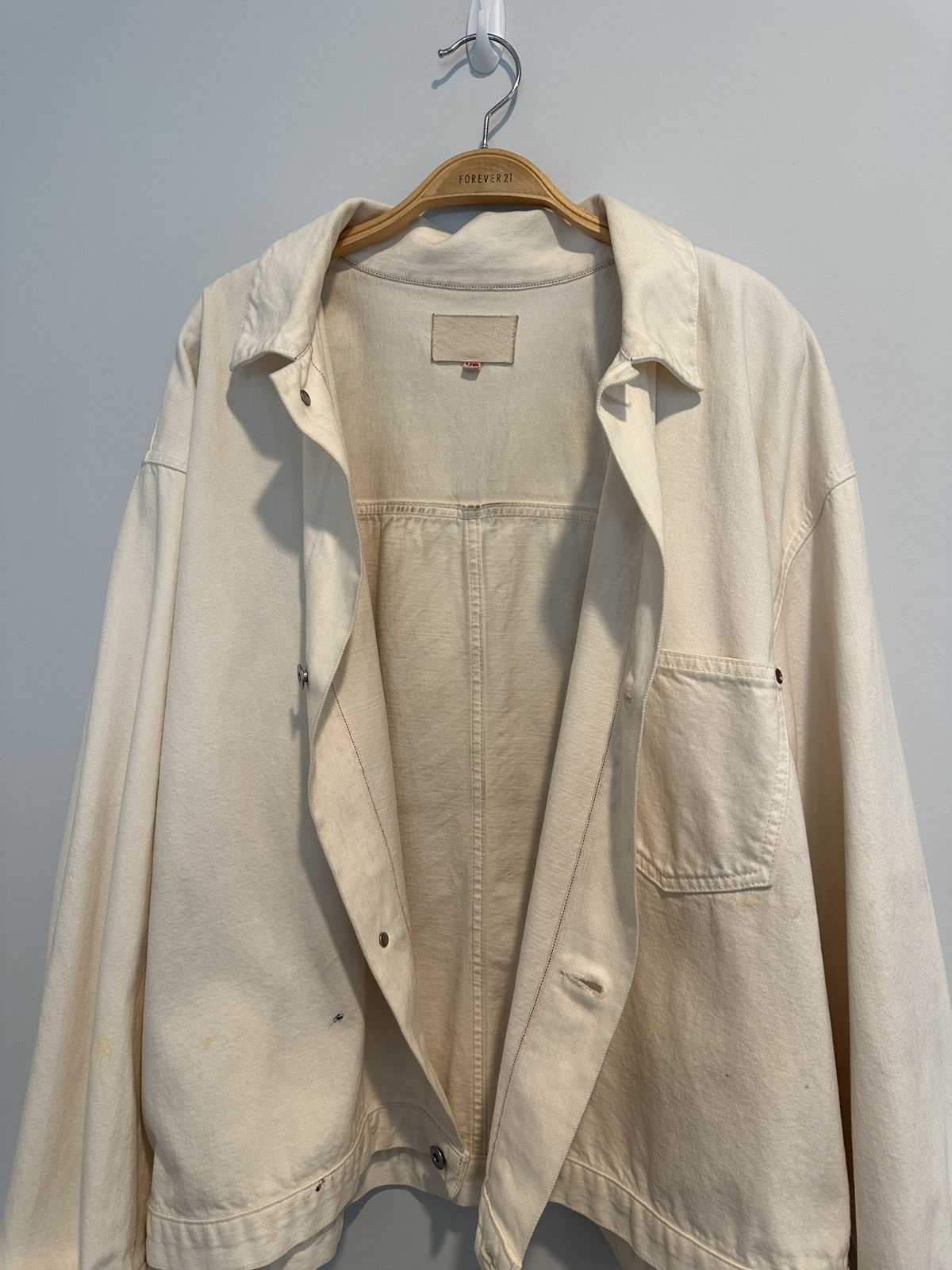 YOKO SAKAMOTO YOKO SAKAMOTO DENIM JACKET WHITE W PAINT Size US L / EU 52-54 / 3 - 11 Thumbnail