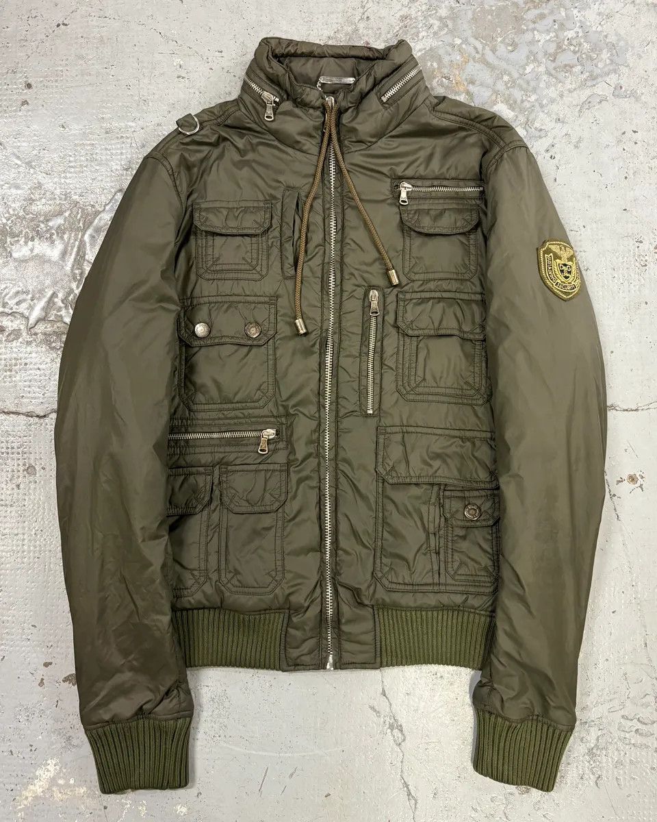 Dolce & Gabbana 2000s Dolce & Gabbana Khaki Nylon Cargo Bomber Jacket Size US S / EU 44-46 / 1 - 1 Thumbnail