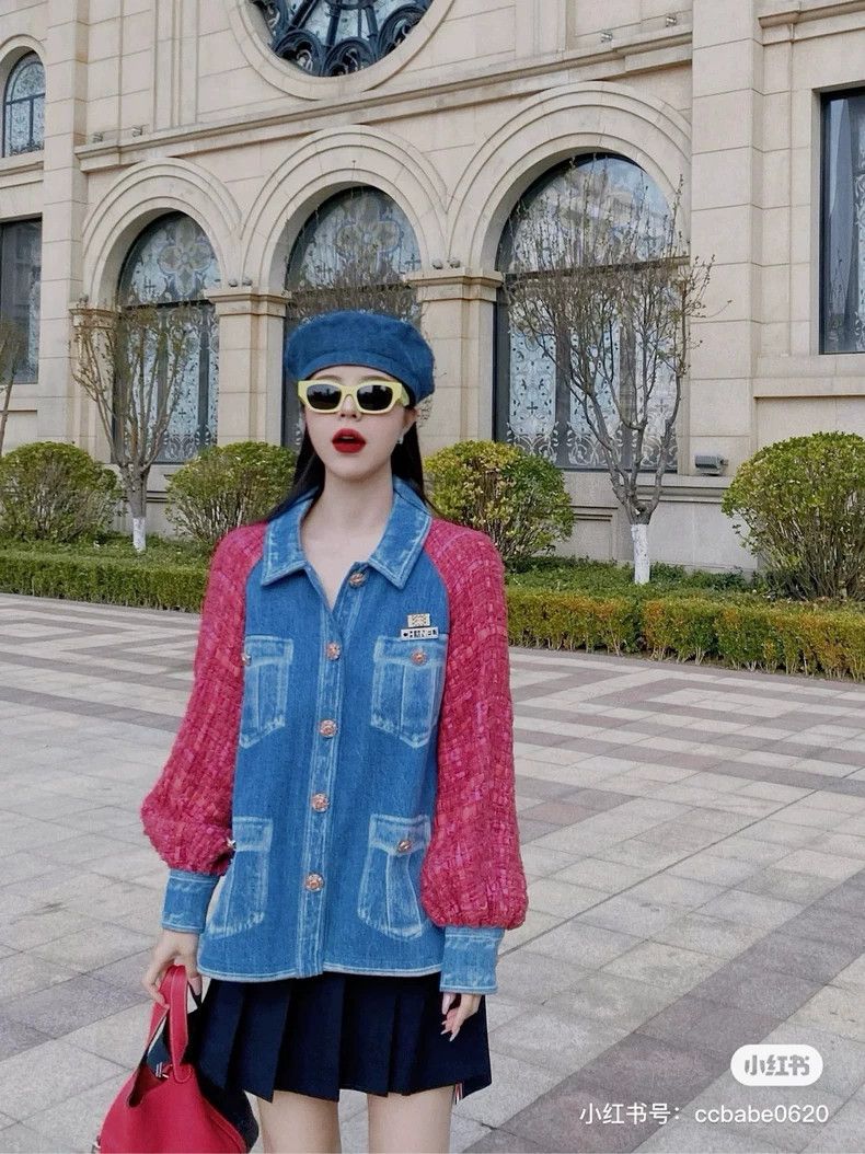 Chanel Chanel Washed denim four-pocket glazed button lantern sleev Size XXS / US 00 / IT 34 - 8 Thumbnail