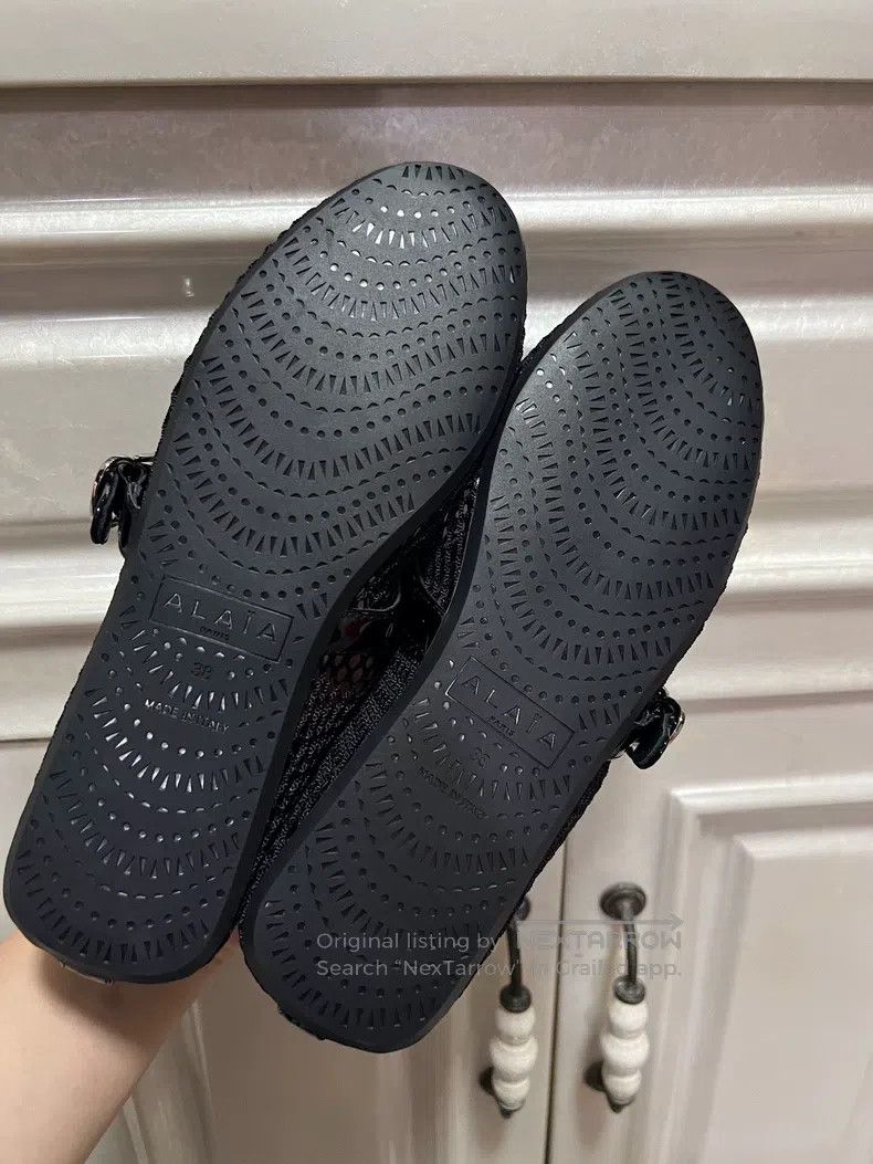 Alaia Alaia Black Net Women's Ballet Flat Dance Shoes Size US 7.5 / IT 37.5 - 2 Thumbnail
