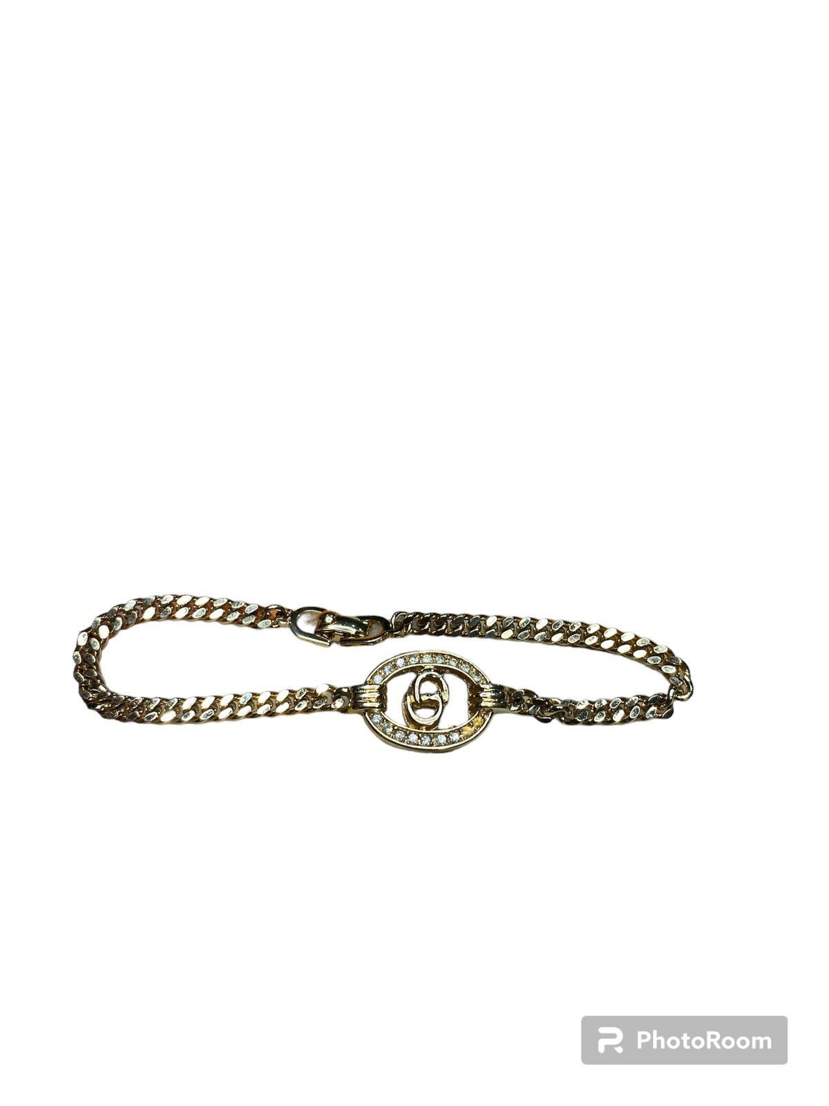 Christian Dior Monsieur × Dior Vintage Dior oval rhinestones gold bracket Size ONE SIZE - 1 Thumbnail